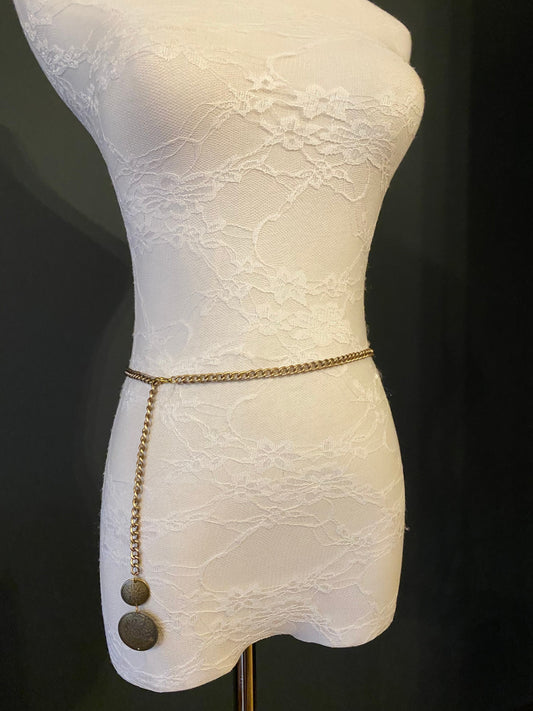 X-long Belt, Antique Brass, Elegant Belt, Dress Belt, Accessory, FAN Design, UK 2-36