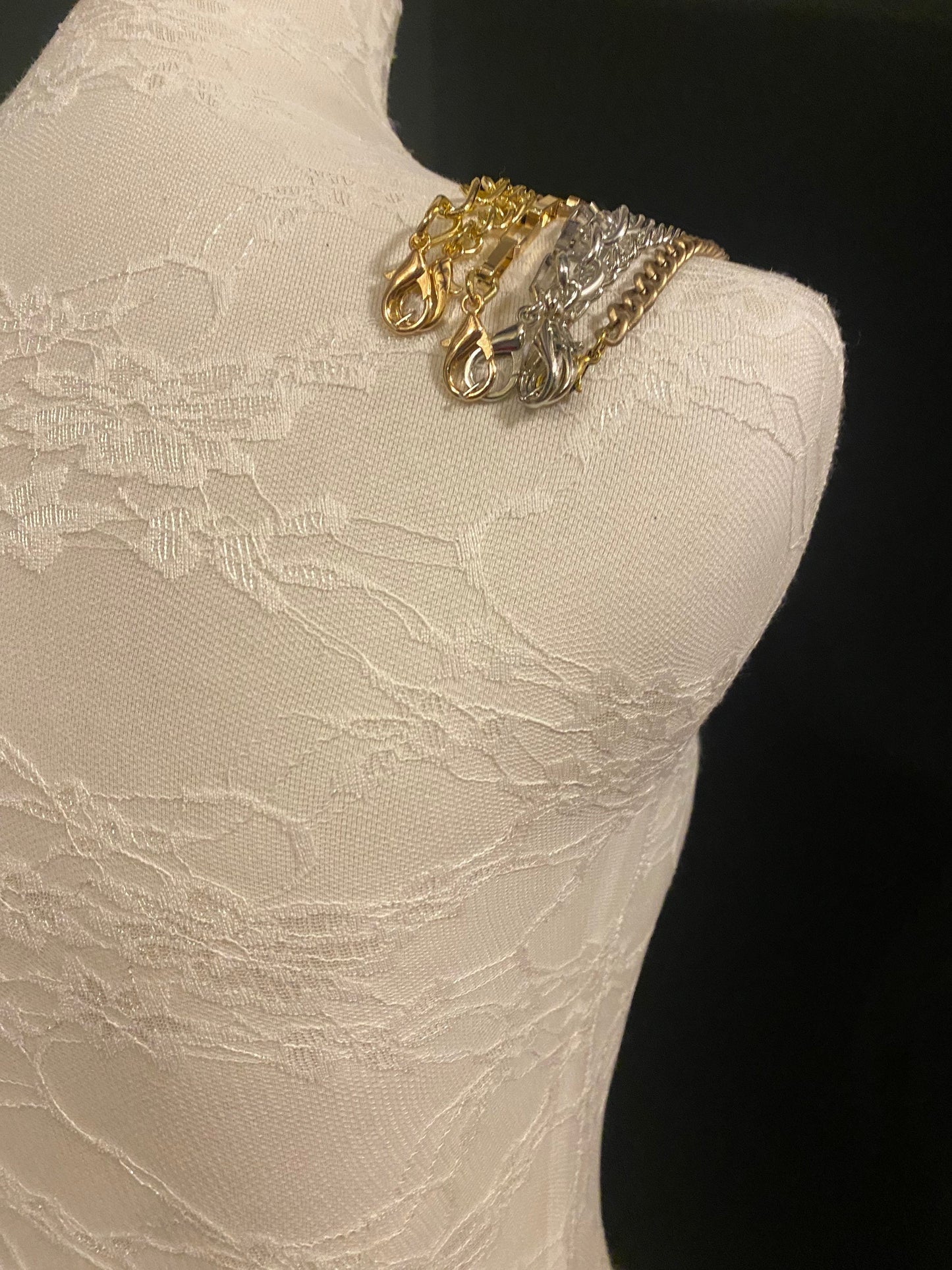 Metal Bra Chain Straps, Gold, Silver, Antique Brass, Bespoke Sizes