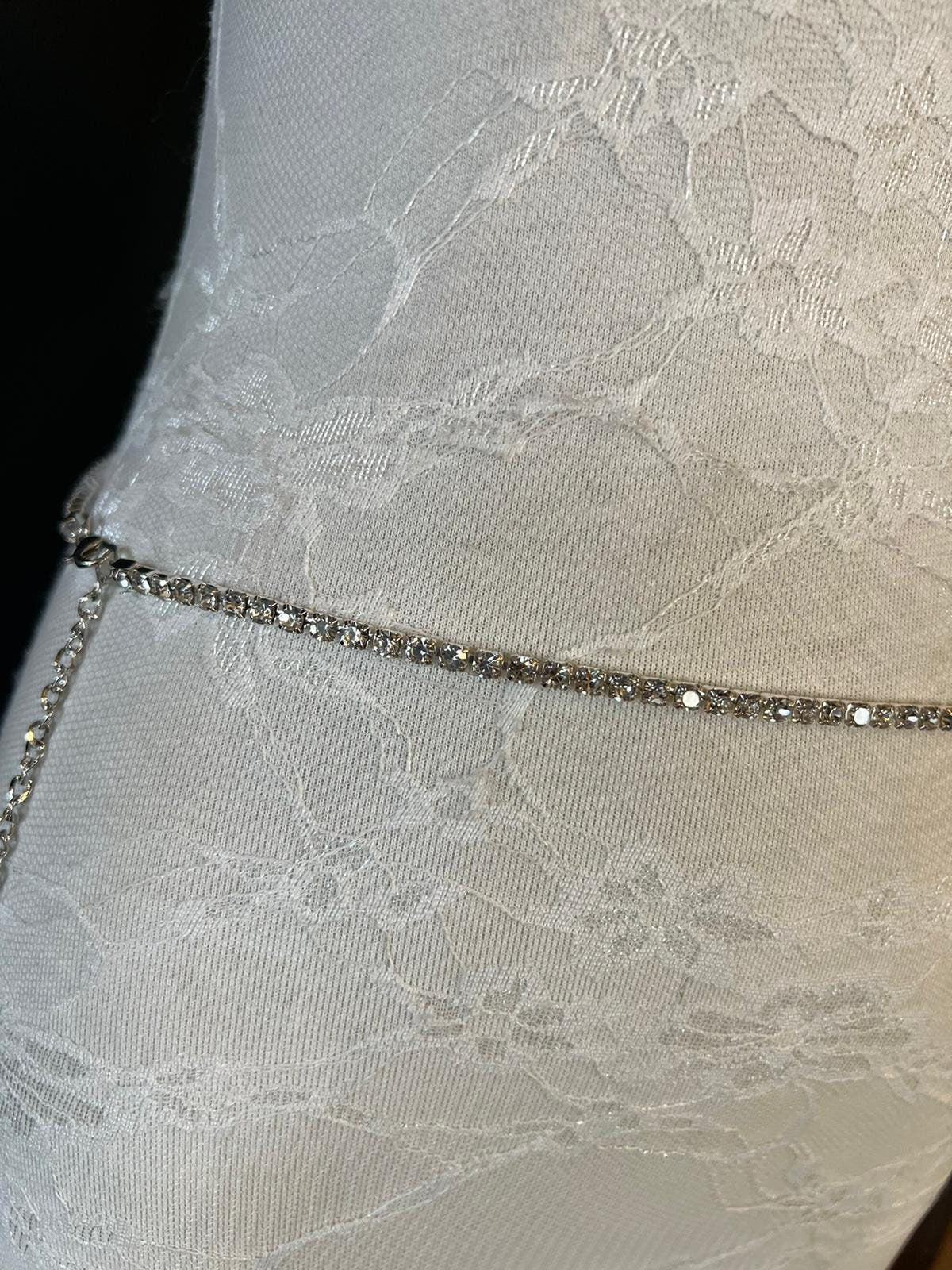 X-long Belt, Silver Rhinestone Belt, Bridal, Fashion, Swimwear, Belt, Silver, Gold, Plus Sizes, UK 2-36