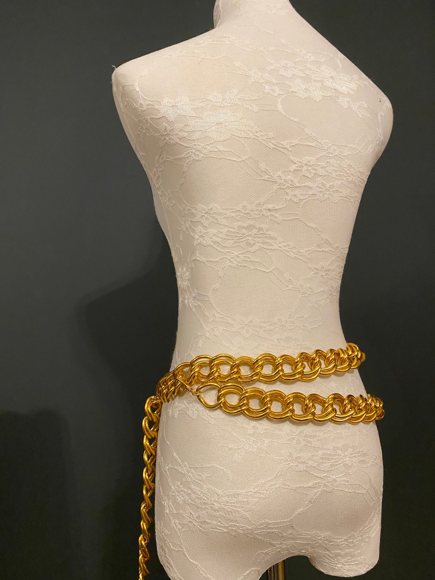 X-long Chunky Double Layer Chain Belt, Heavy Chain Belt, Silver, Gold, Fashion Belt, UK Sizes 2-36
