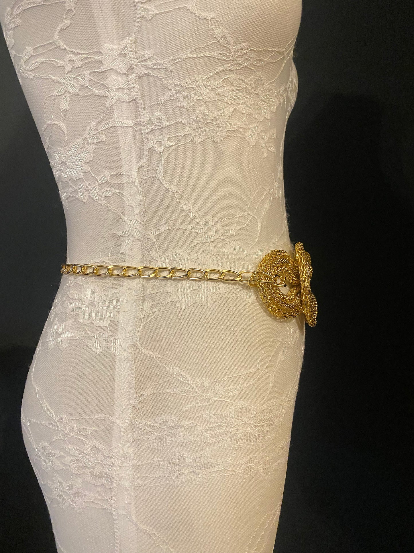 X-long Chain Belt, Gold Buckle Chain Belt, FAN Design, Fashion Belt, Exclusive
