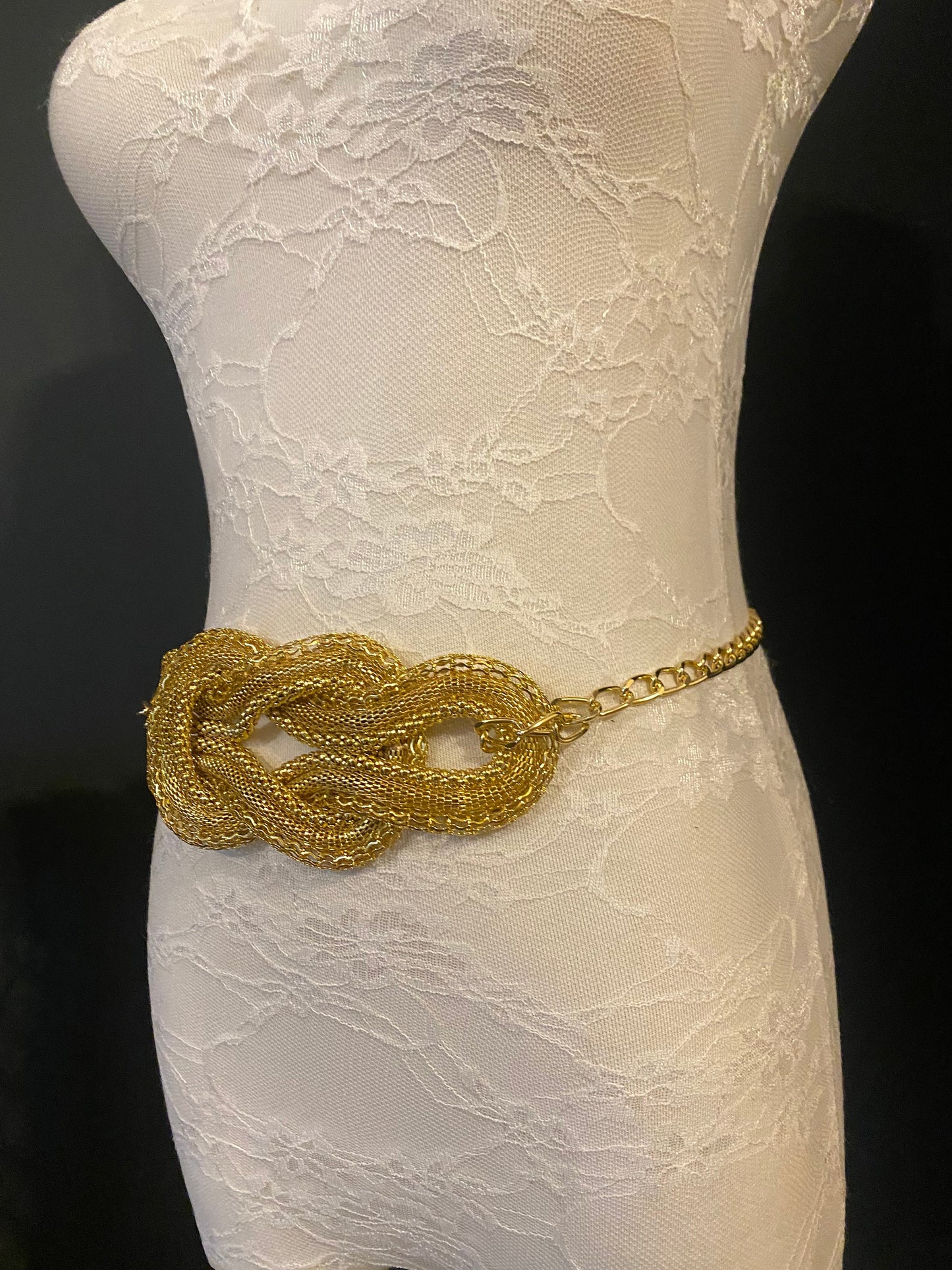 X-long Chain Belt, Gold Buckle Chain Belt, FAN Design, Fashion Belt, Exclusive