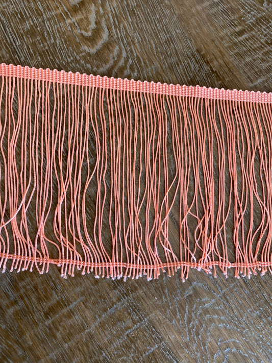 Bright Orange Fringe Trim, 6" Long, Boho Clothing Embellishment