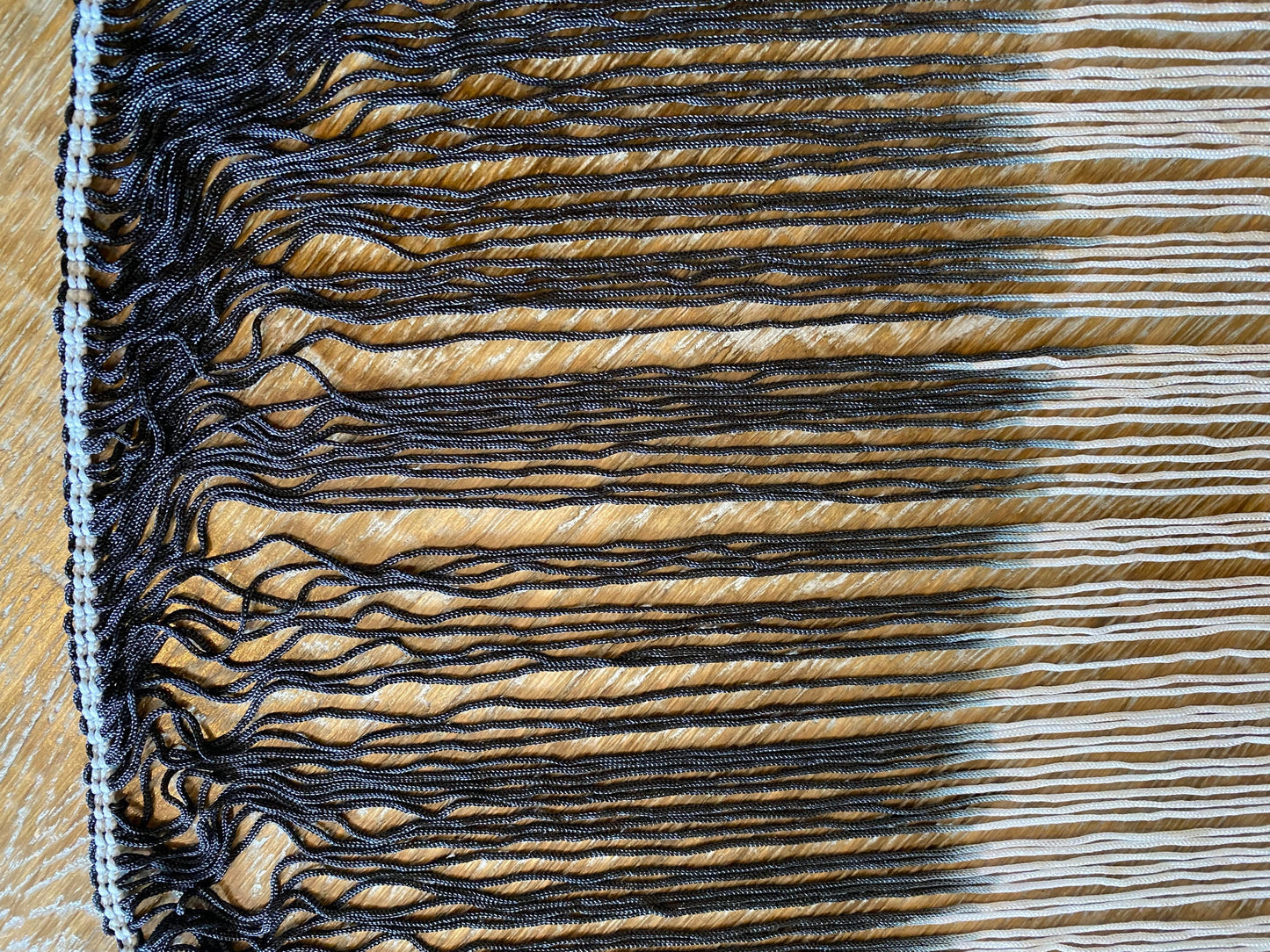 Black Ivory Tie Dye Fringe, 15" Wide, Sewing Trim