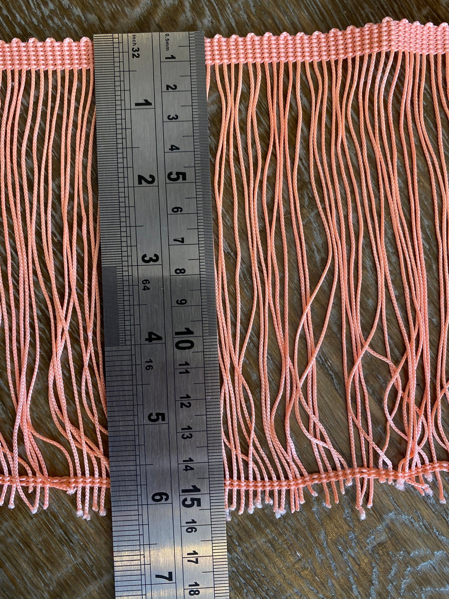 Bright Orange Fringe Trim, 6" Long, Boho Clothing Embellishment
