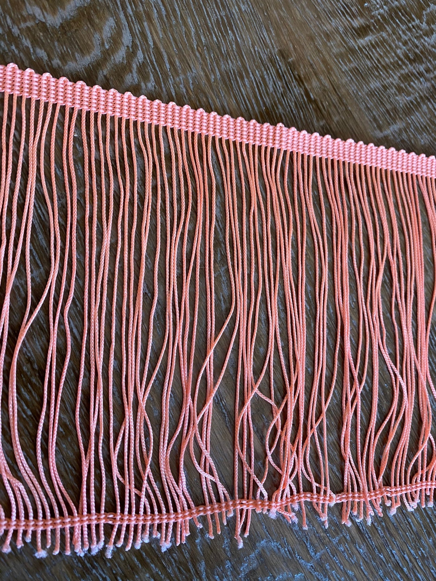 Bright Orange Fringe Trim, 6" Long, Boho Clothing Embellishment