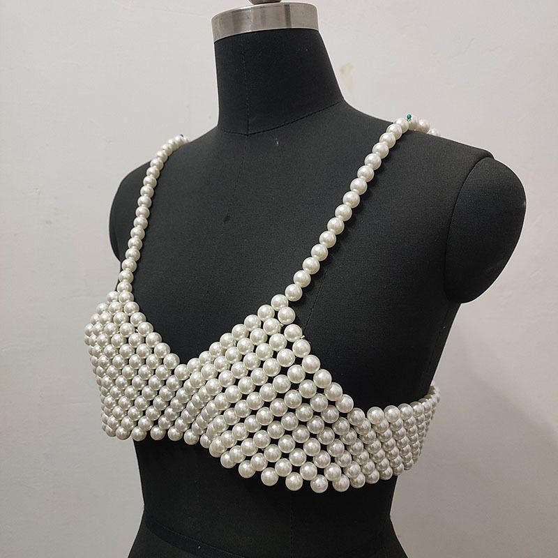 Pearl Bra, Handmade Pearl Bra, Fashion Statement Bra