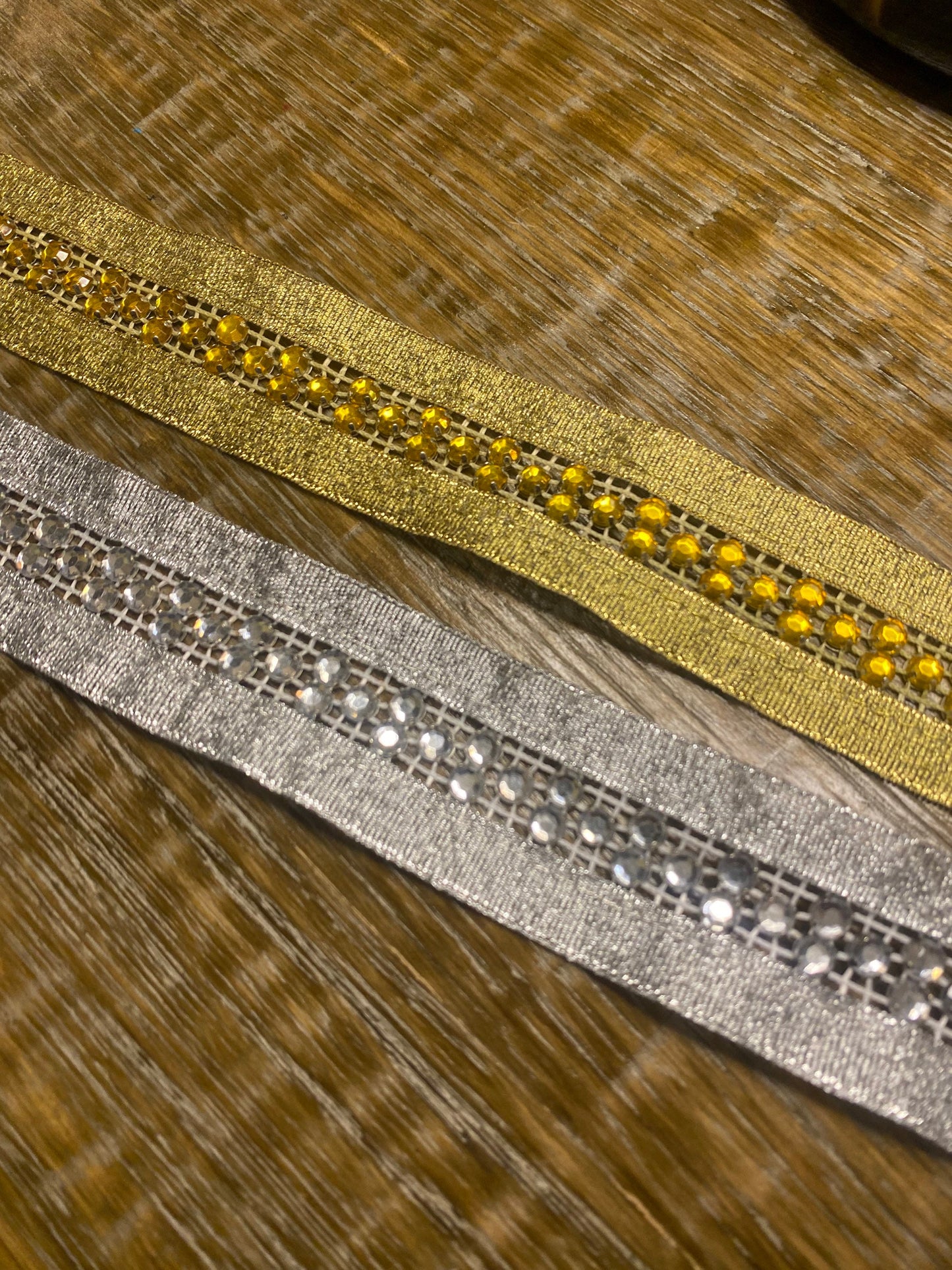 Rhinestone Lurex Ribbon Tape, Diamanté Jewel Trim