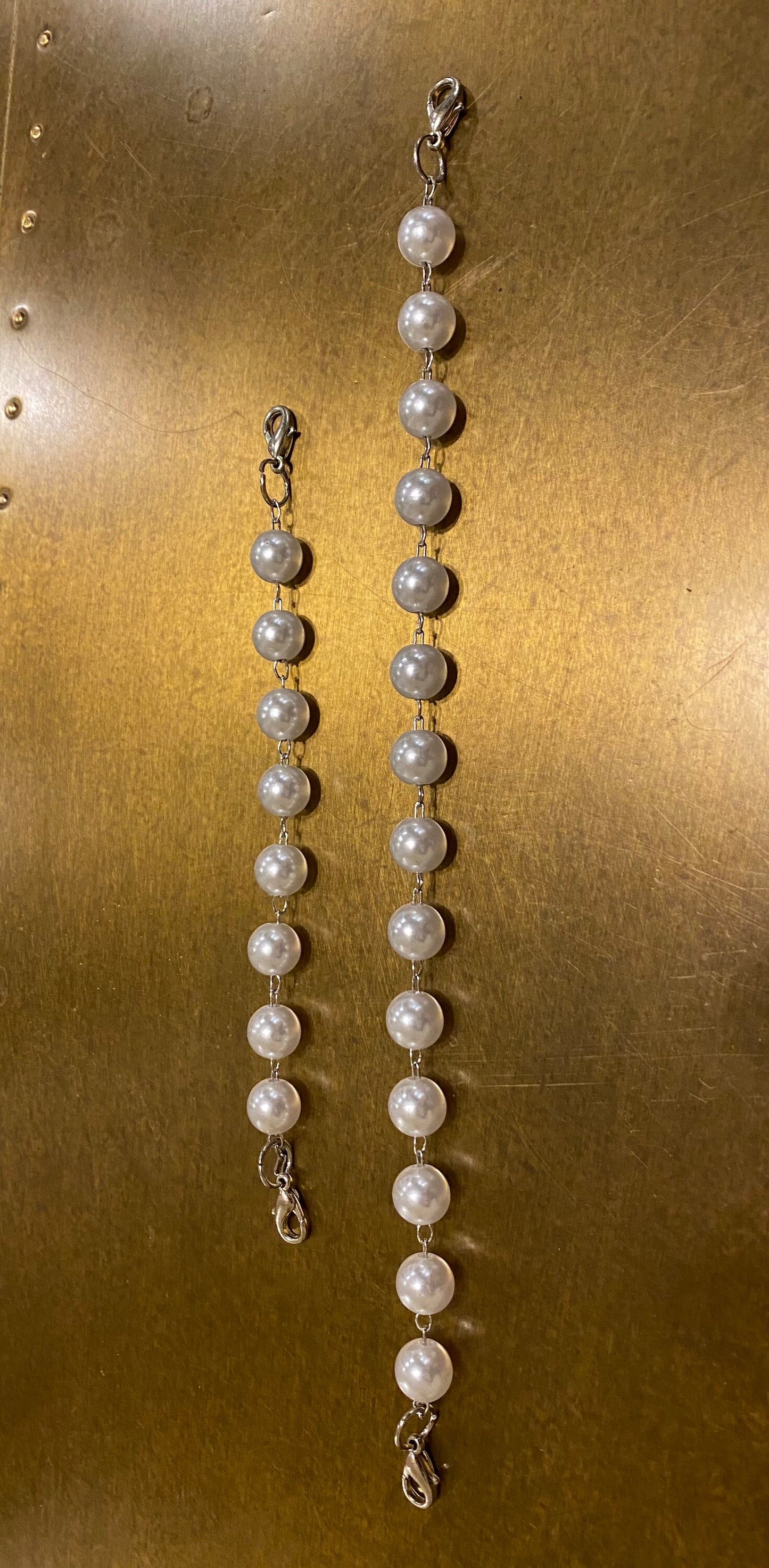 Pearl Strap, Pearl Bra Strap, 8mm, 1cm Pearls, Gold, Silver, Swimwear, Shoulder, Dress Straps, Pearls, Fashion Straps, 100+ sizes