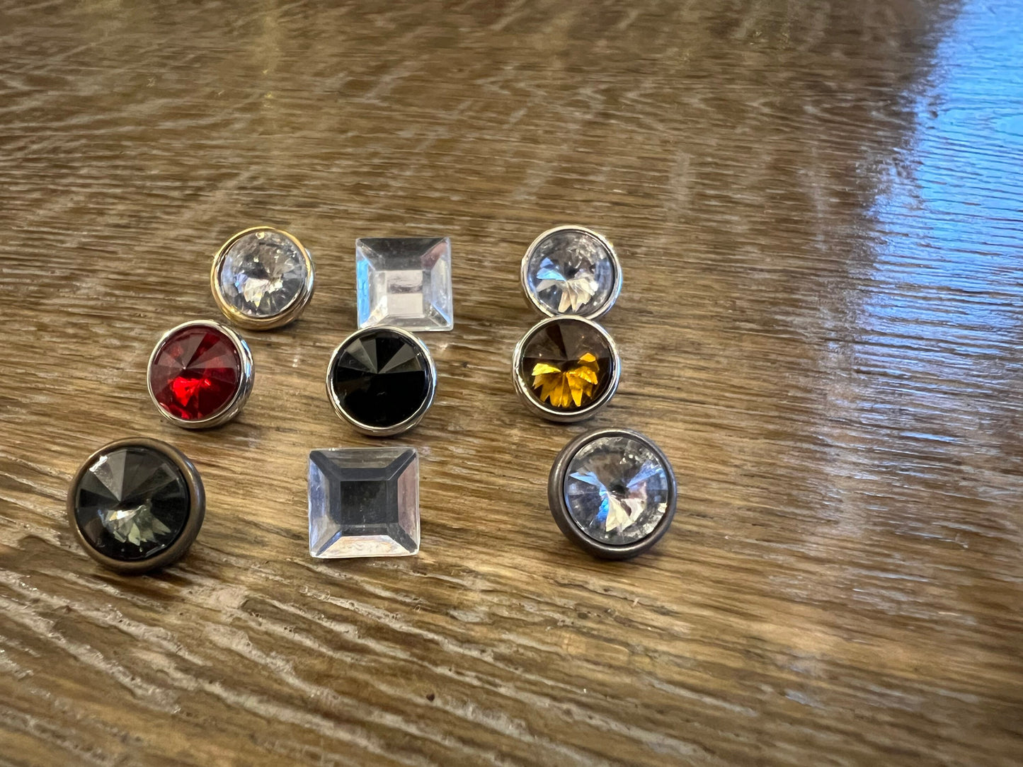 Diamanté Shank Buttons, Jewel Rhinestone, 9-11mm