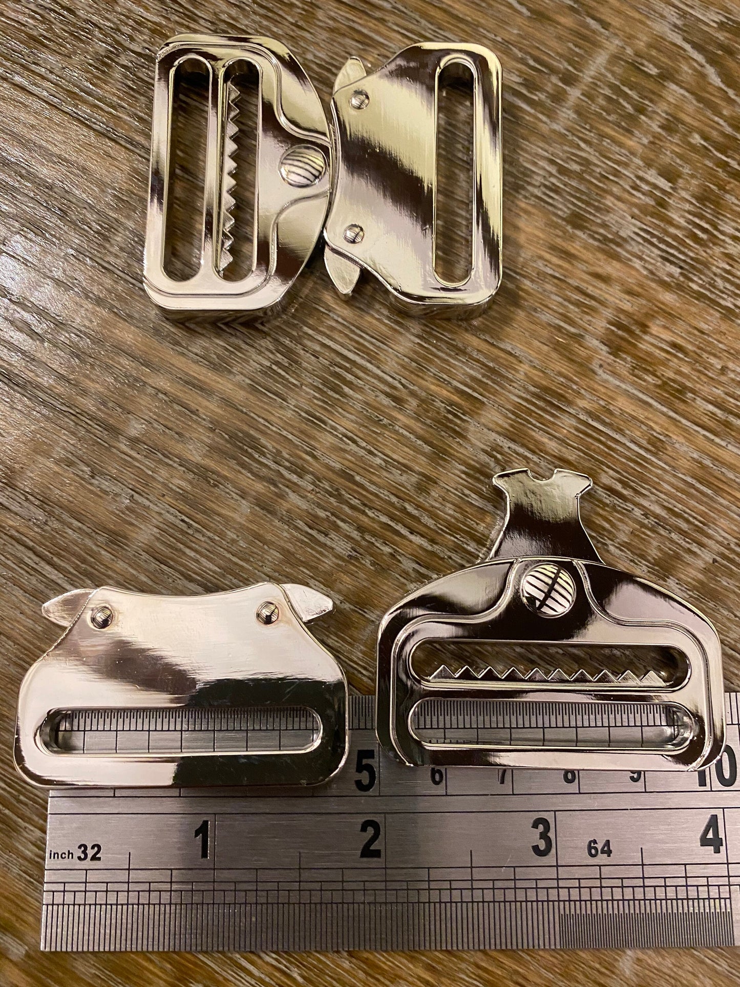 5cm Silver Adjustable Safety Lock Buckle, Belts, Bags, Rucksacks, Handbags, Crafts, 2” Buckle