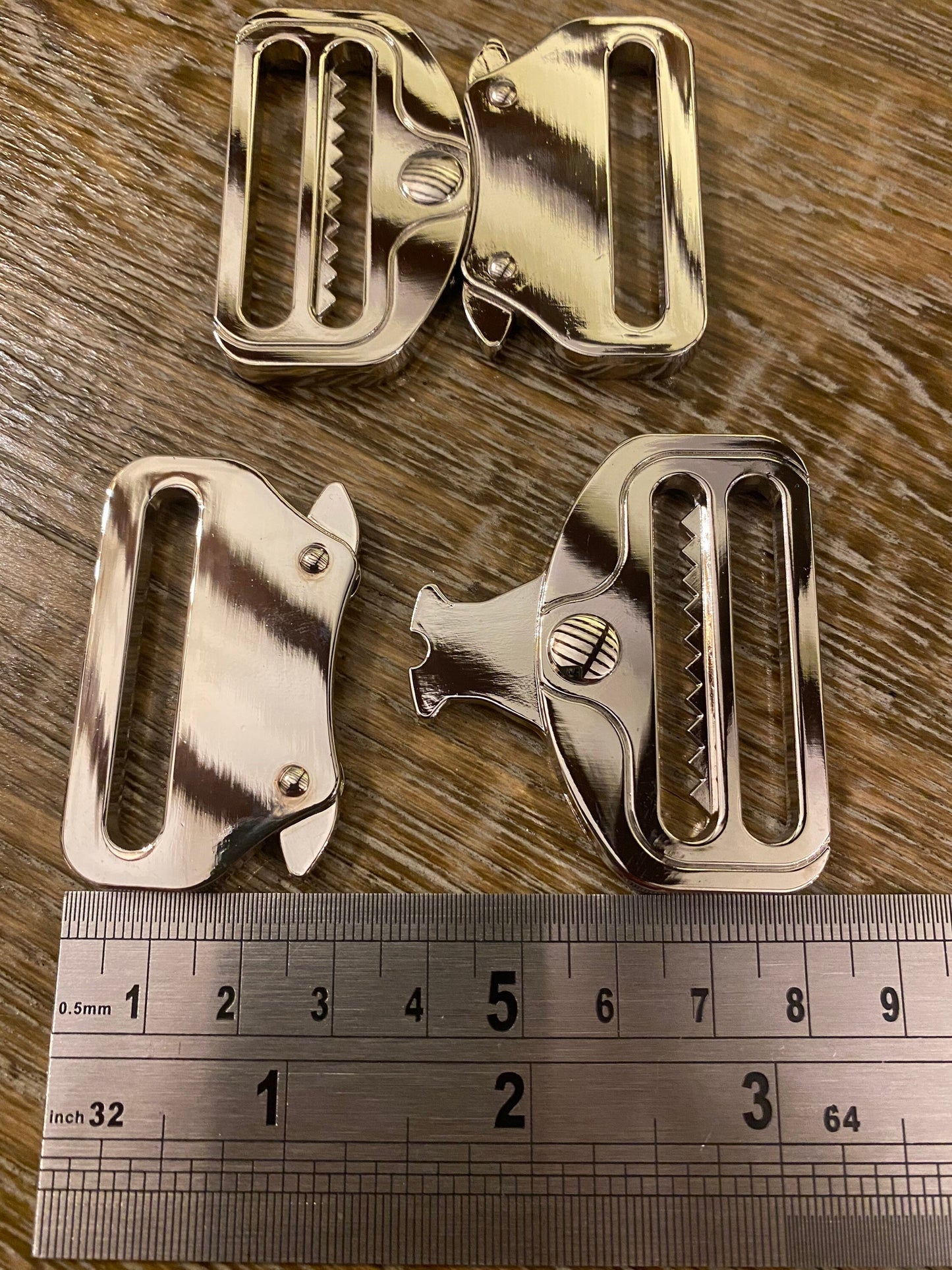 5cm Silver Adjustable Safety Lock Buckle, Belts, Bags, Rucksacks, Handbags, Crafts, 2” Buckle
