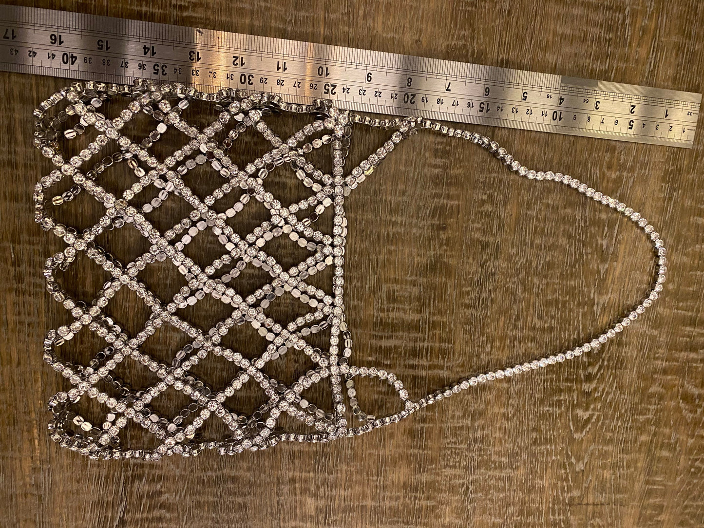 Handmade Silver Rhinestone Handbag, Exclusive Design