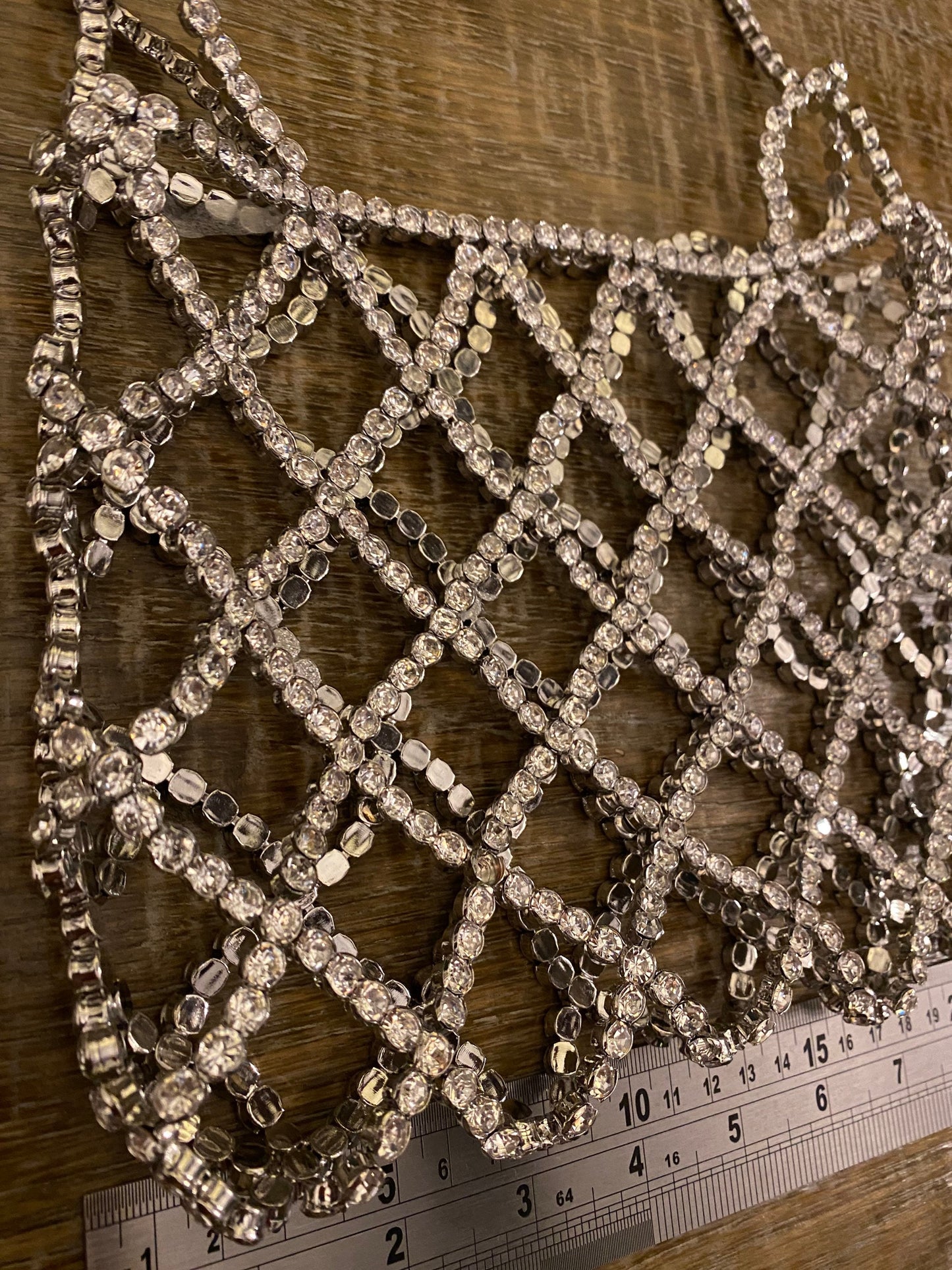 Handmade Silver Rhinestone Handbag, Exclusive Design