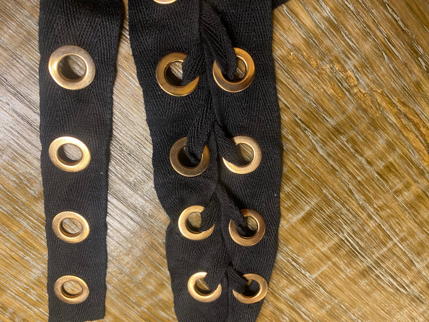 Eyelet tape, Cotton Eyelet Tape, Fasted Eyelet tape with cord, Black, Gold