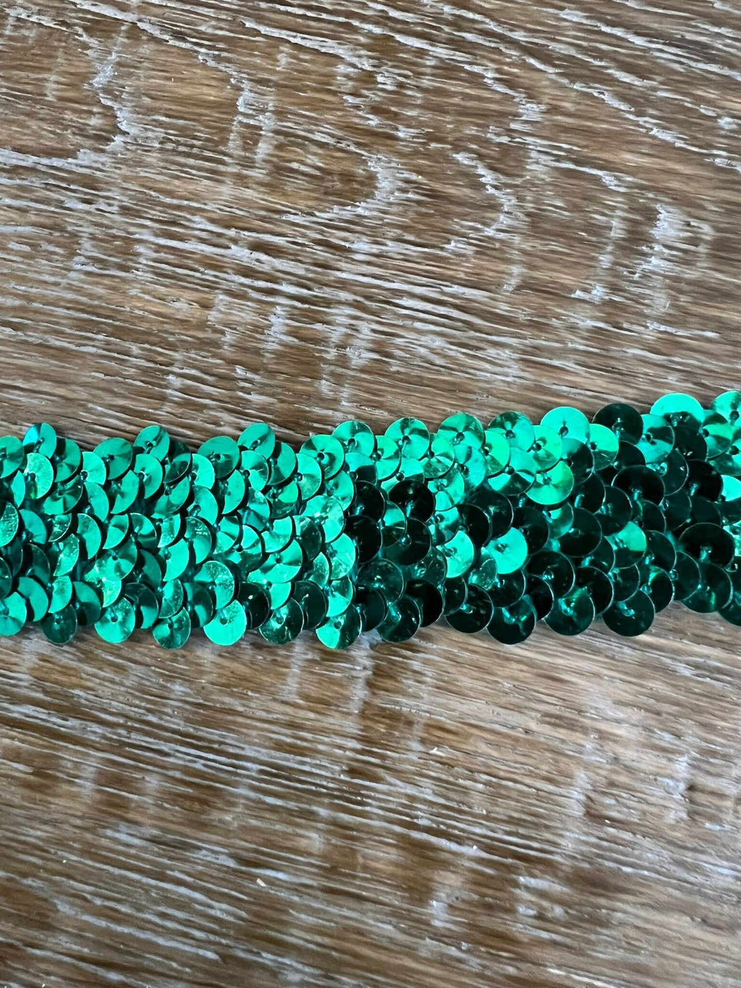 30mm Wide, Sequins Elastic, Stretch Sequins, 3 Row Sequins, Cerise, Lime Green, Jade Green, Purple, Christmas Green, Xmas Green