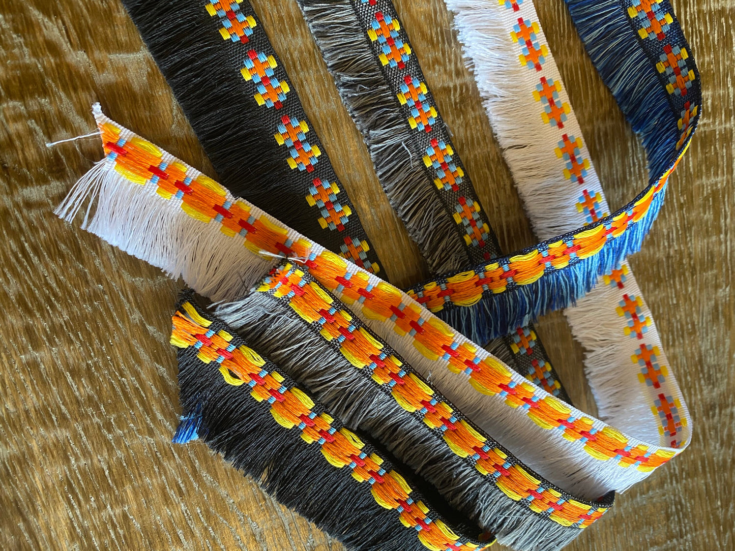 Knitted Fringe Tape, Colorful Trim, 1" Wide, UK Made