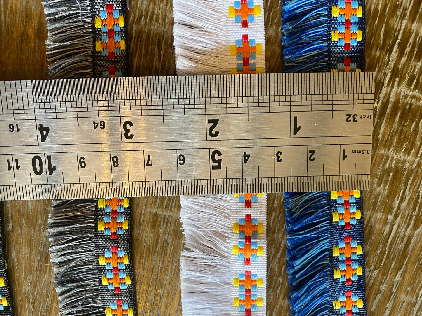 Knitted Fringe Tape, Colorful Trim, 1" Wide, UK Made