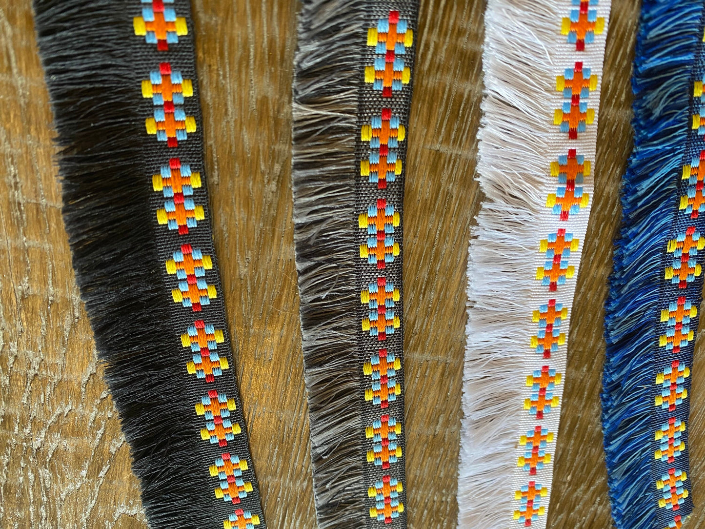 Knitted Fringe Tape, Colorful Trim, 1" Wide, UK Made