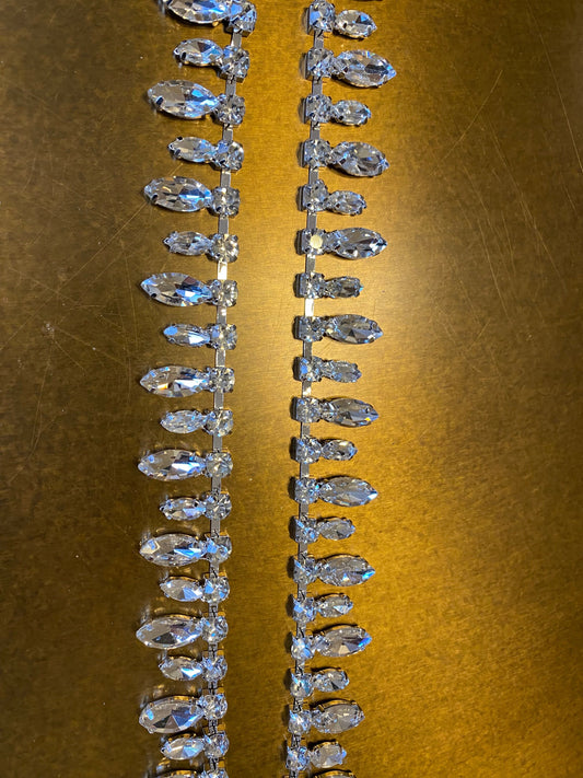 Diamanté Trim, 2cm Wide Rhinestone Fringe