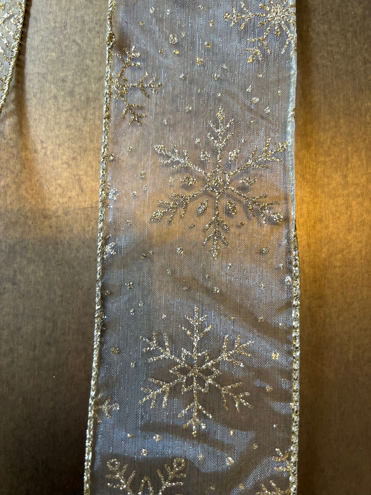 Christmas Wire Edged Ribbon, Holiday Decor, 2.5" Wide