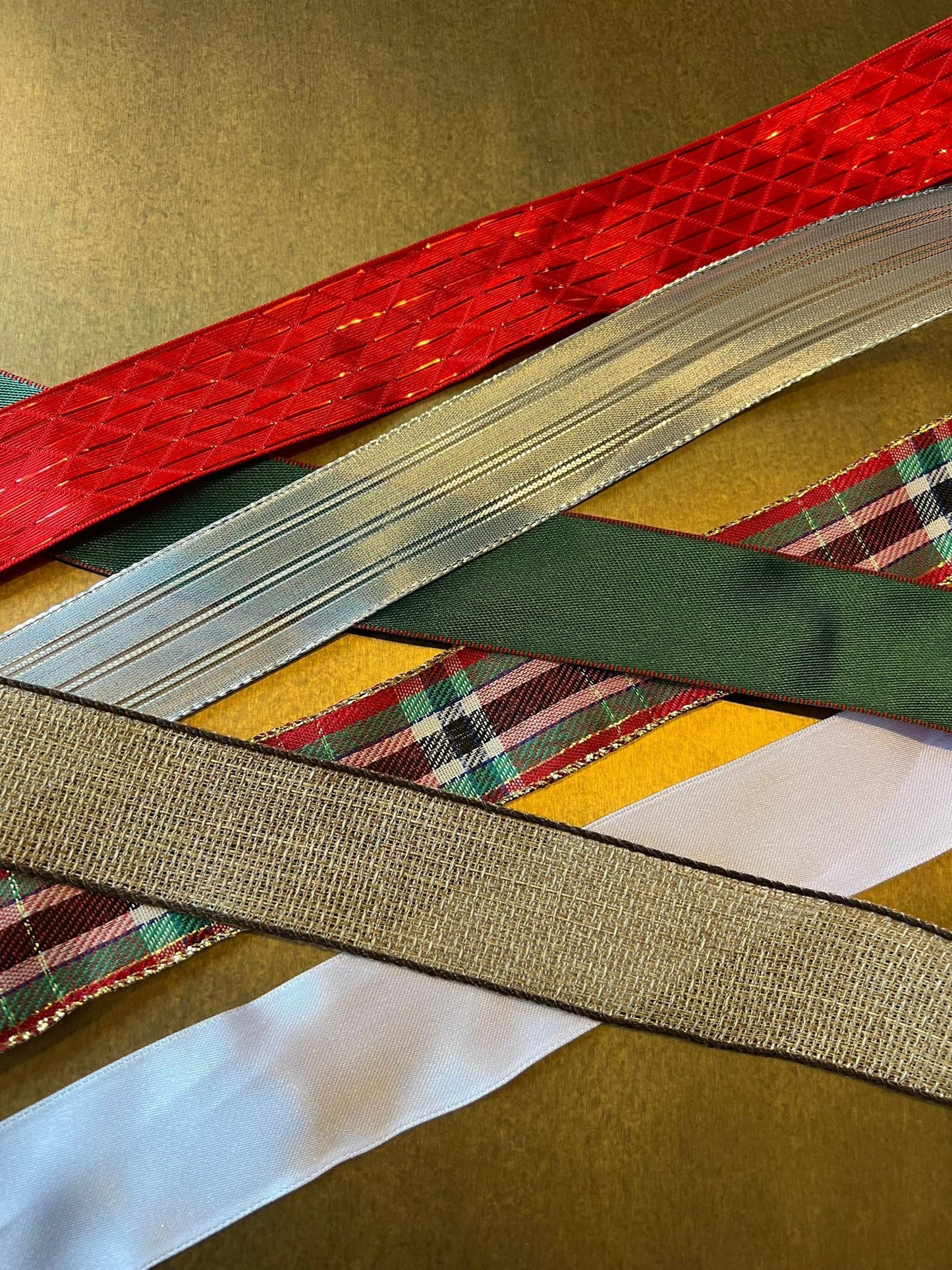 Wired Christmas Ribbon, Extra Wide Holiday Decor (38mm)