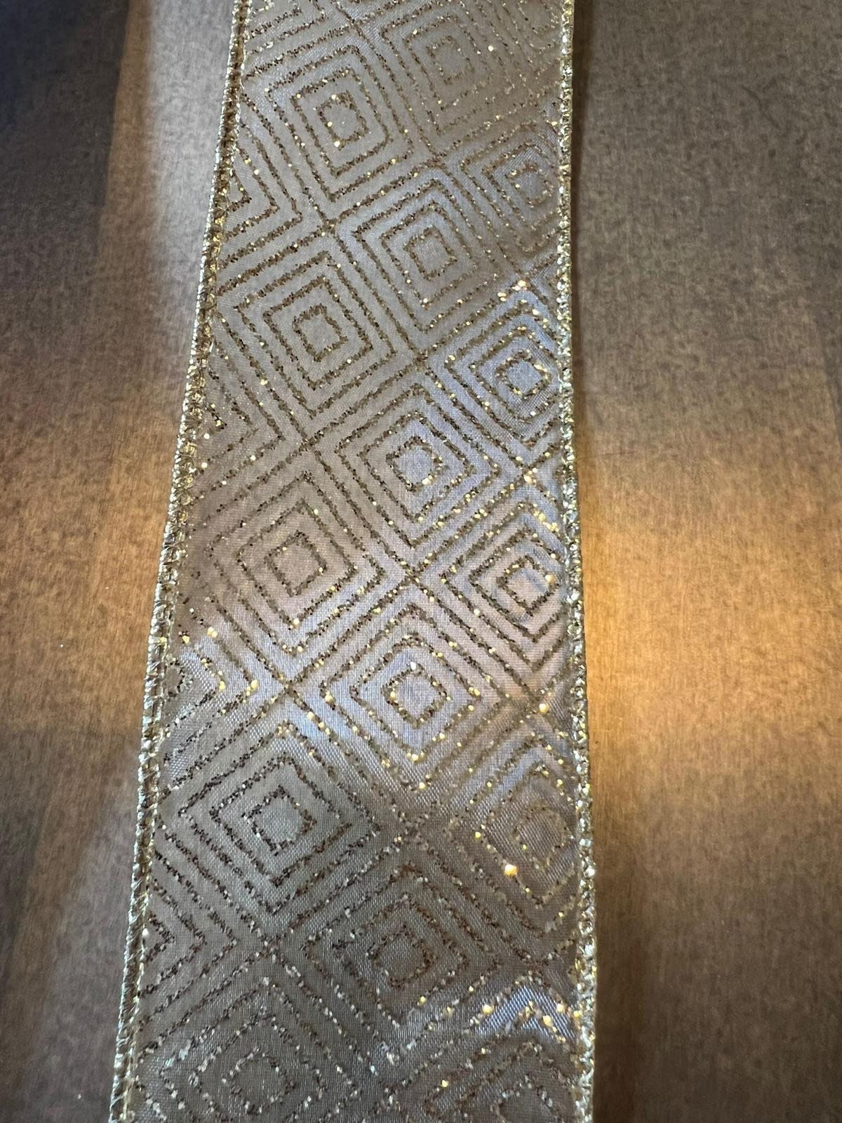 Christmas Wire Edged Ribbon, Holiday Decor, 2.5" Wide