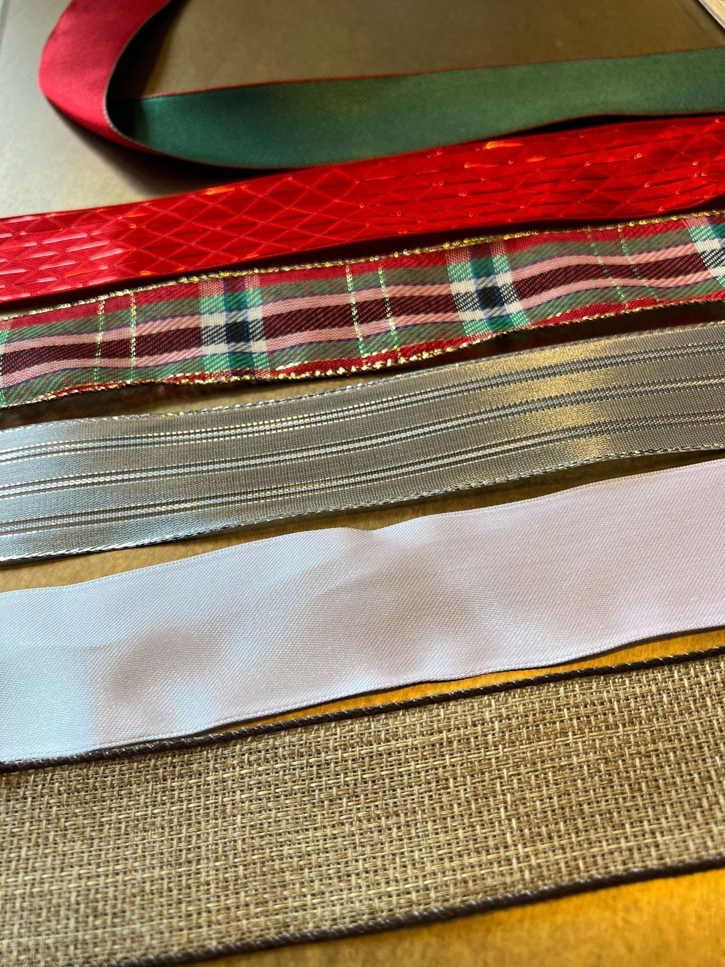 Wired Christmas Ribbon, Extra Wide Holiday Decor (38mm)