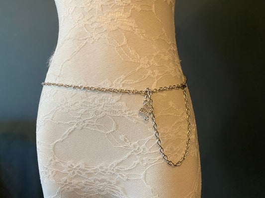 Silver Metal Chain Link Belt: Fashion Necklace, Plus Size 18-60inch
