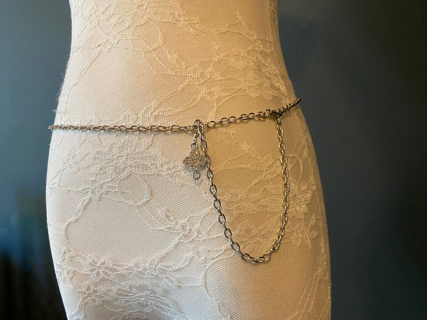 Silver Metal Chain Link Belt: Fashion Necklace, Plus Size 18-60inch