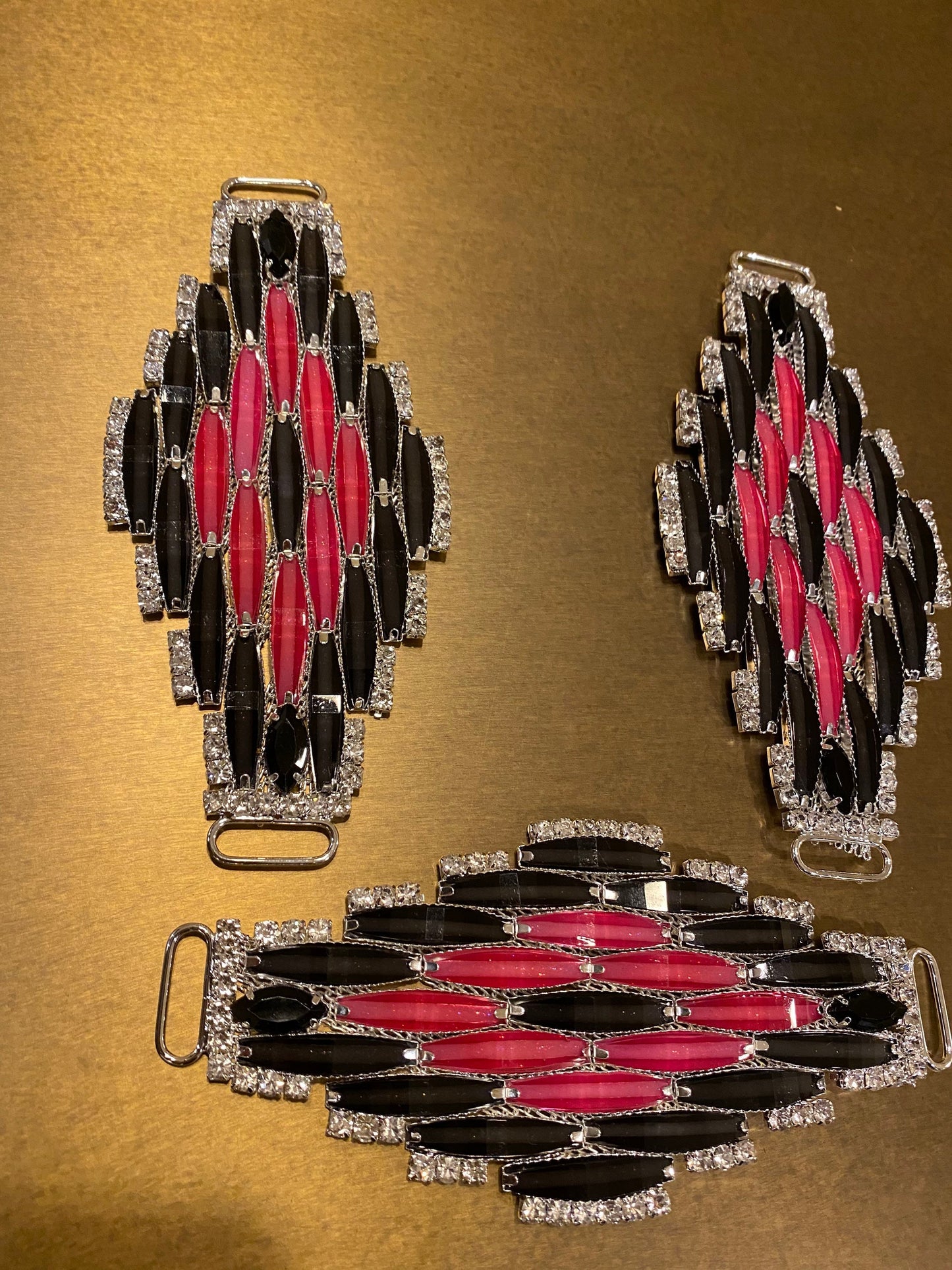 Rhinestone Buckle, Diamanté Buckle, Silver, Black, Pink, Quality Glass Stone, FAN Collection