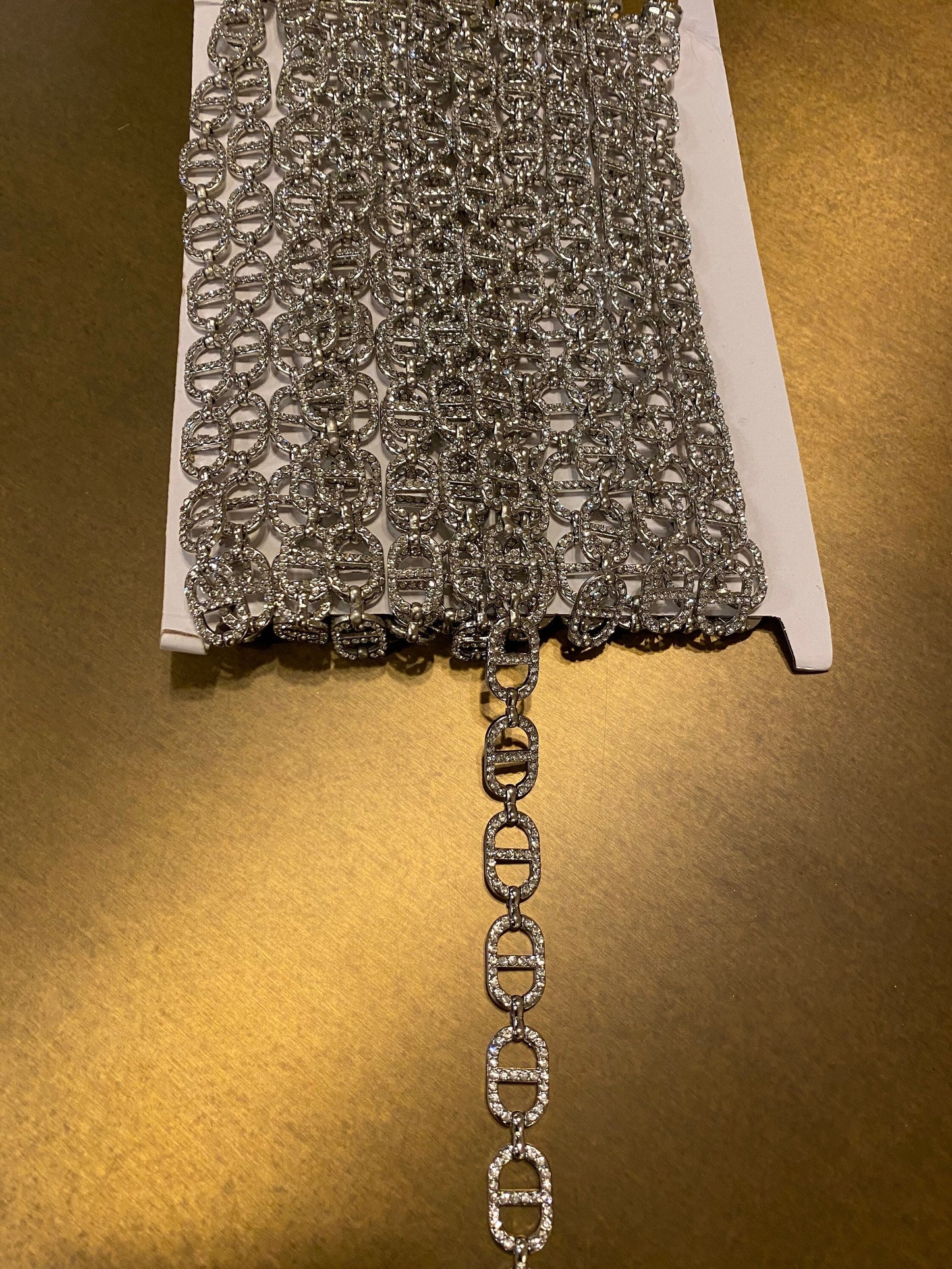 Rhinestone Chain Trimming, Silver Diamanté Chain, Bridal, Clothing, Crafts, Handbag, Bags