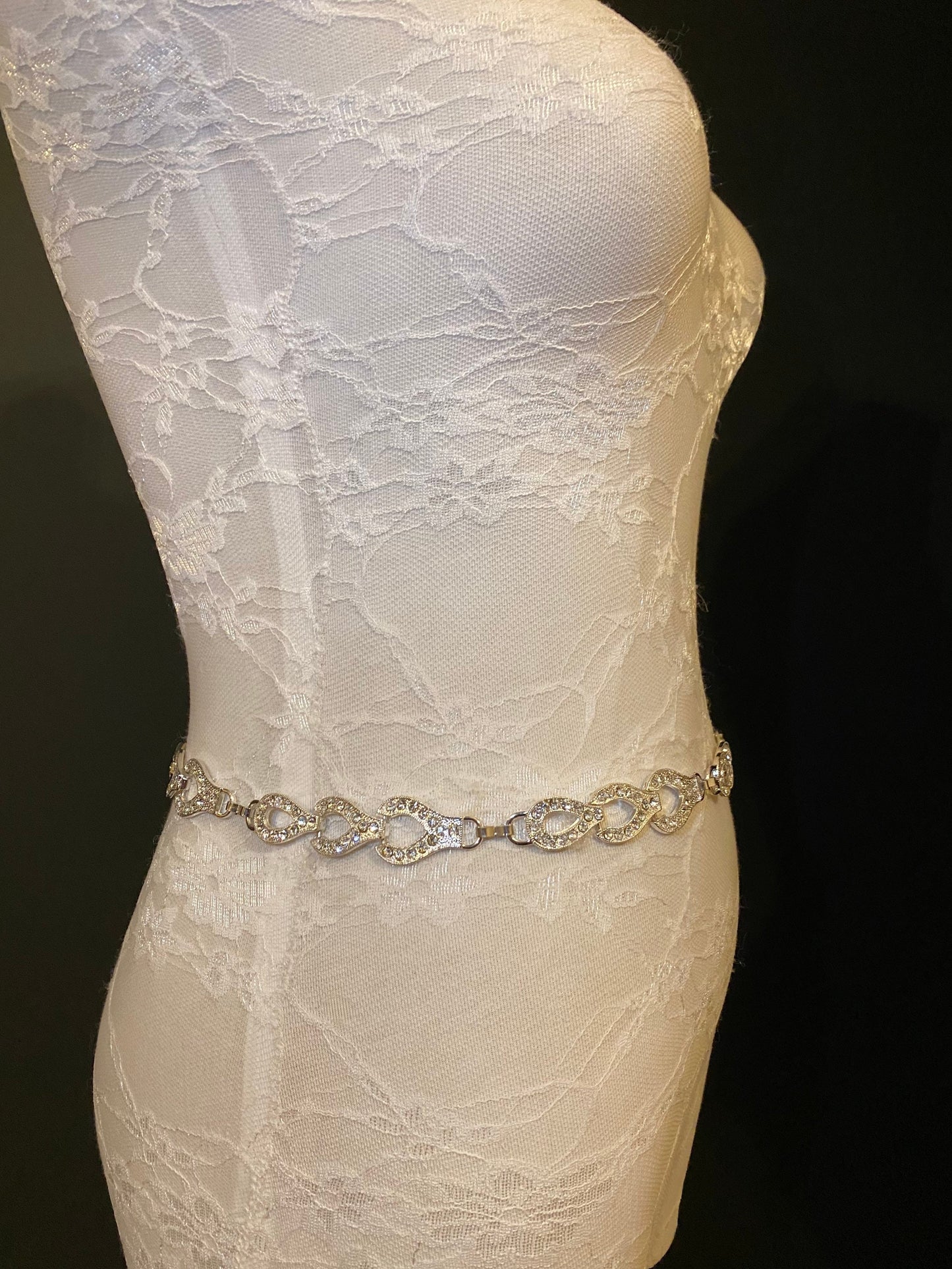 X-long Rhinestone Belt, Bridal Belt, Wedding, Fashion Belt, Silver Belt, Diamanté Chain Belt, UK Sizes 2-36