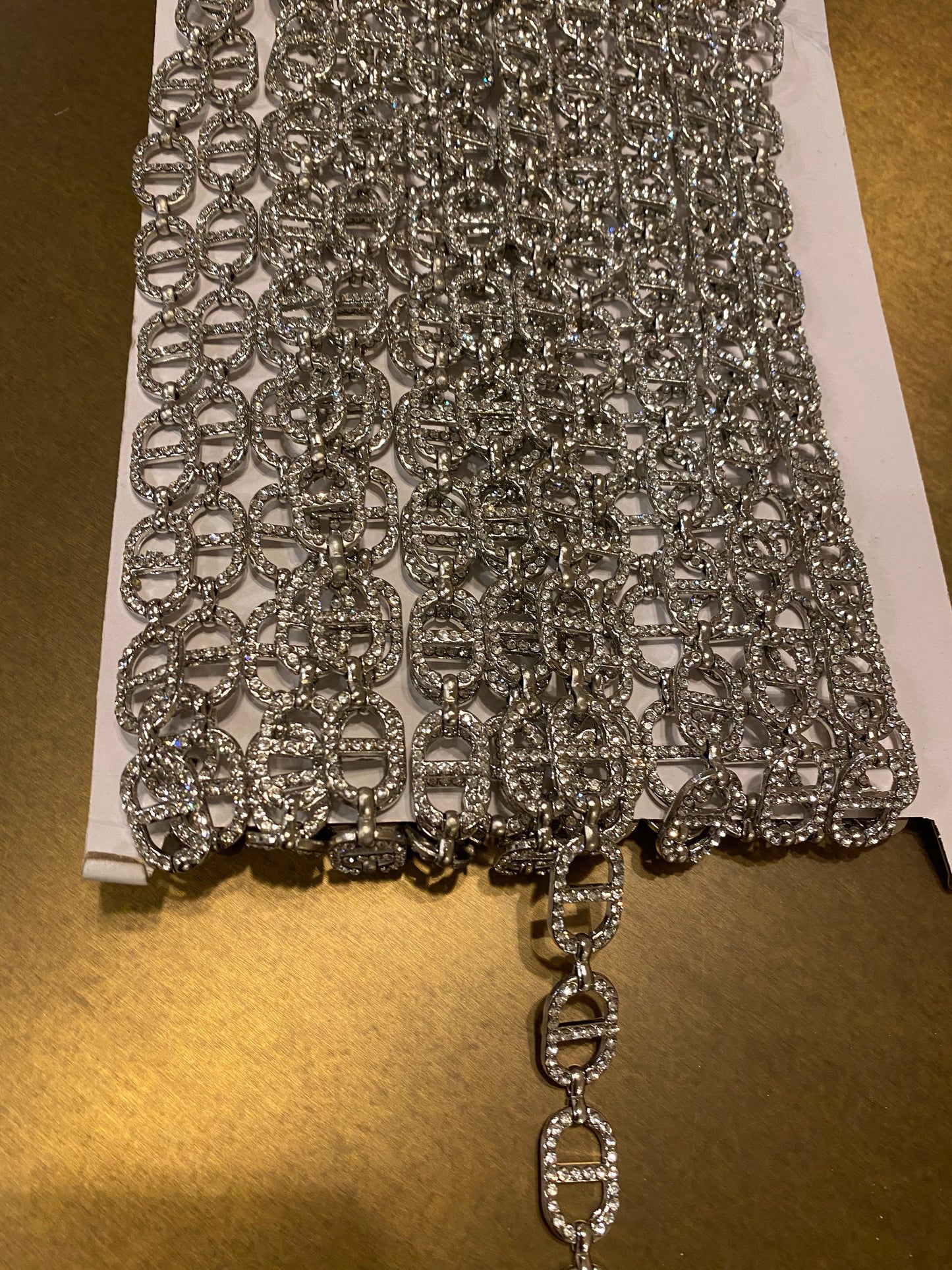 Rhinestone Chain Trimming, Silver Diamanté Chain, Bridal, Clothing, Crafts, Handbag, Bags