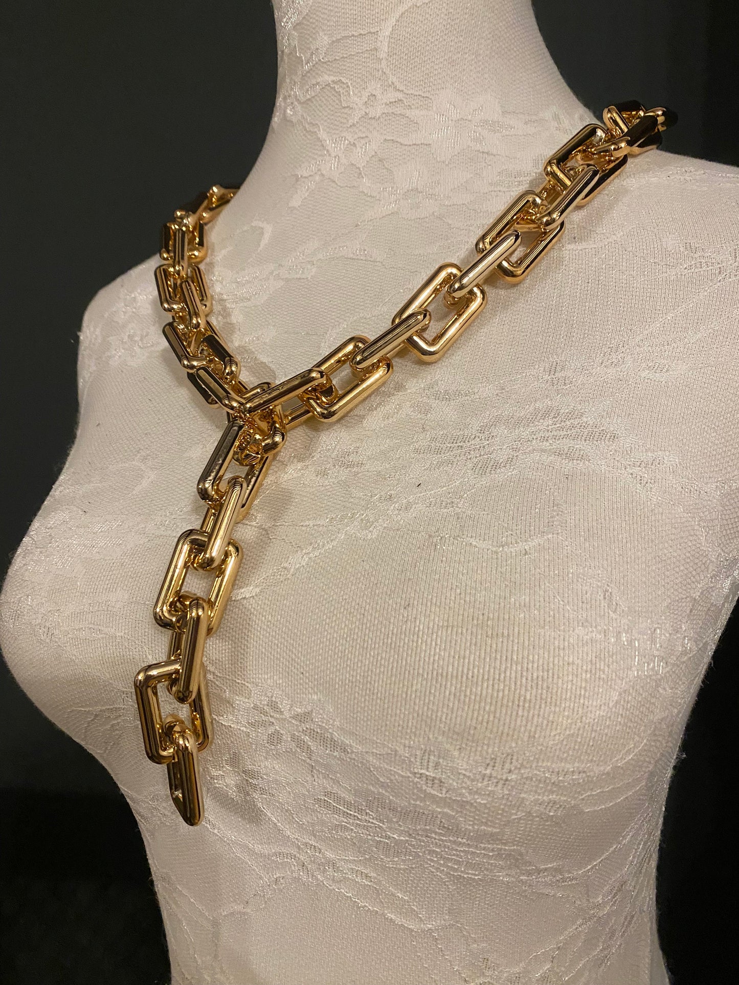 Handmade Rose Gold Chunky Link Necklace, Oversized Chain