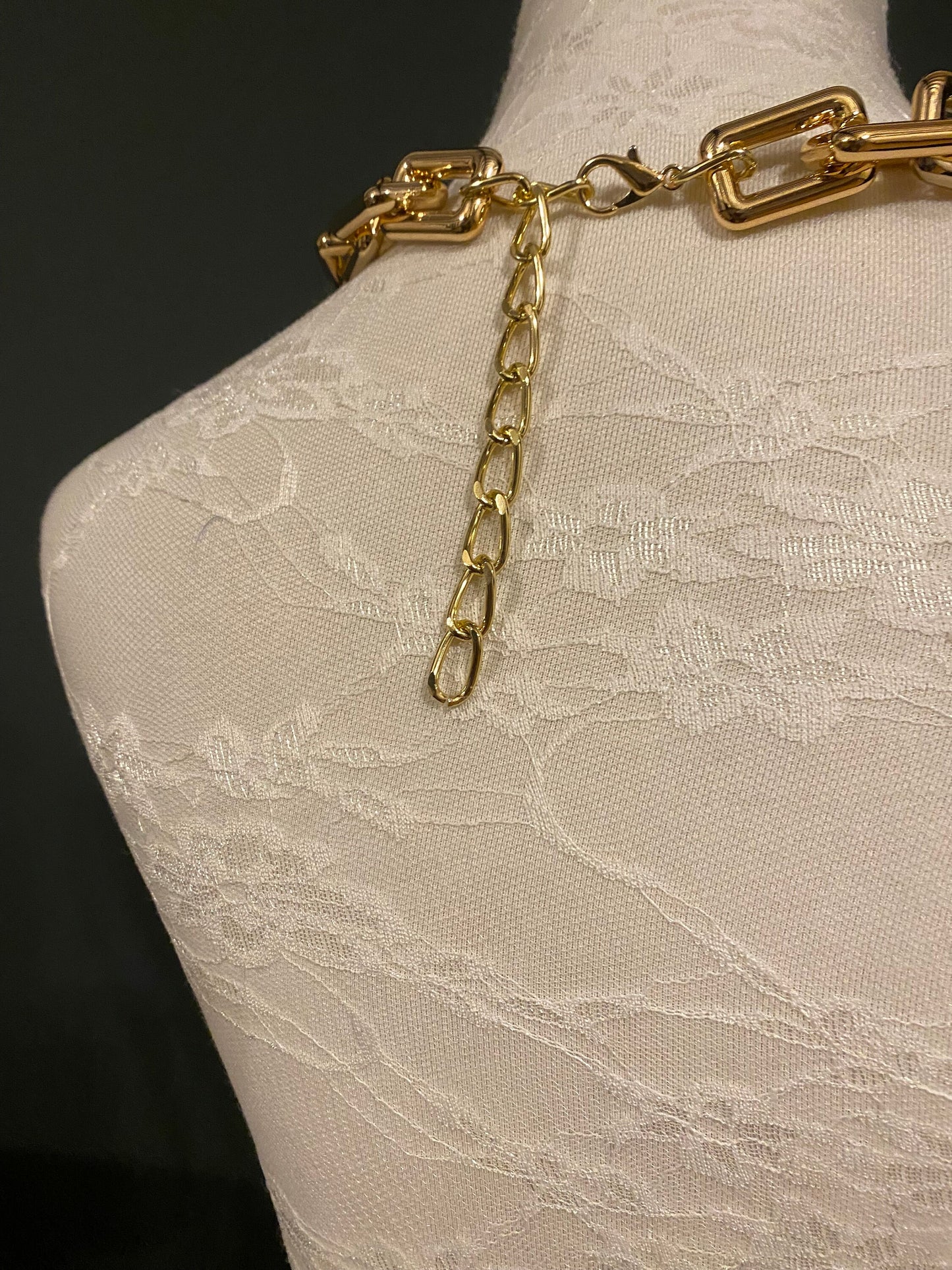 Handmade Rose Gold Chunky Link Necklace, Oversized Chain