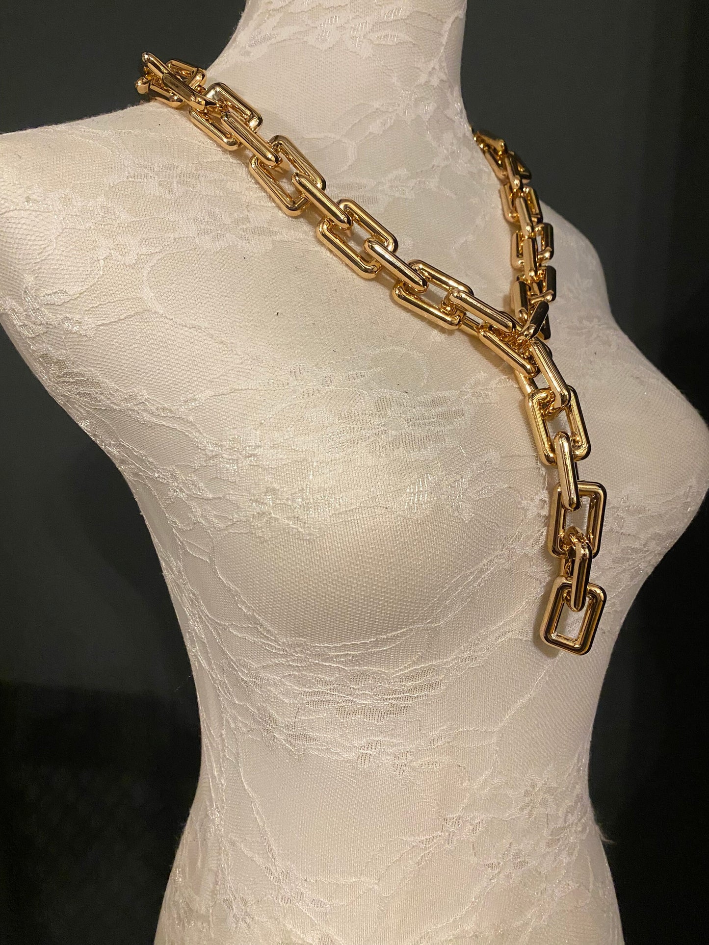 Handmade Rose Gold Chunky Link Necklace, Oversized Chain