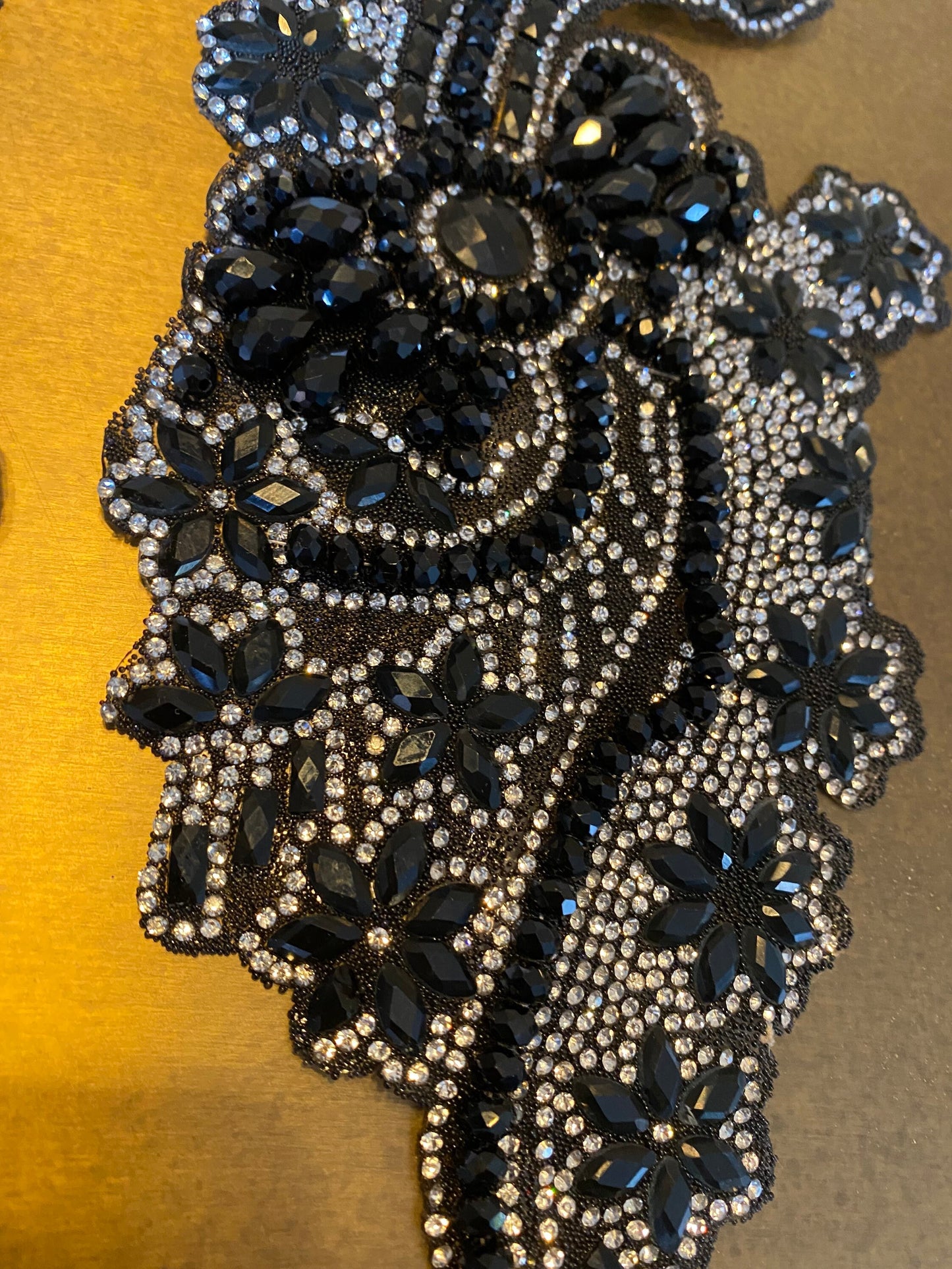 1pair, Diamanté, Beaded Heat Seal Motif, Two Part, Left, Right, 30cm