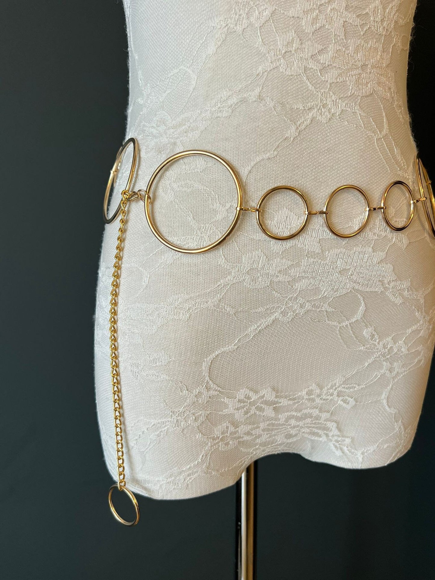 Gold Ring Belt, Plus Size Fashion Chain Belt, Prom