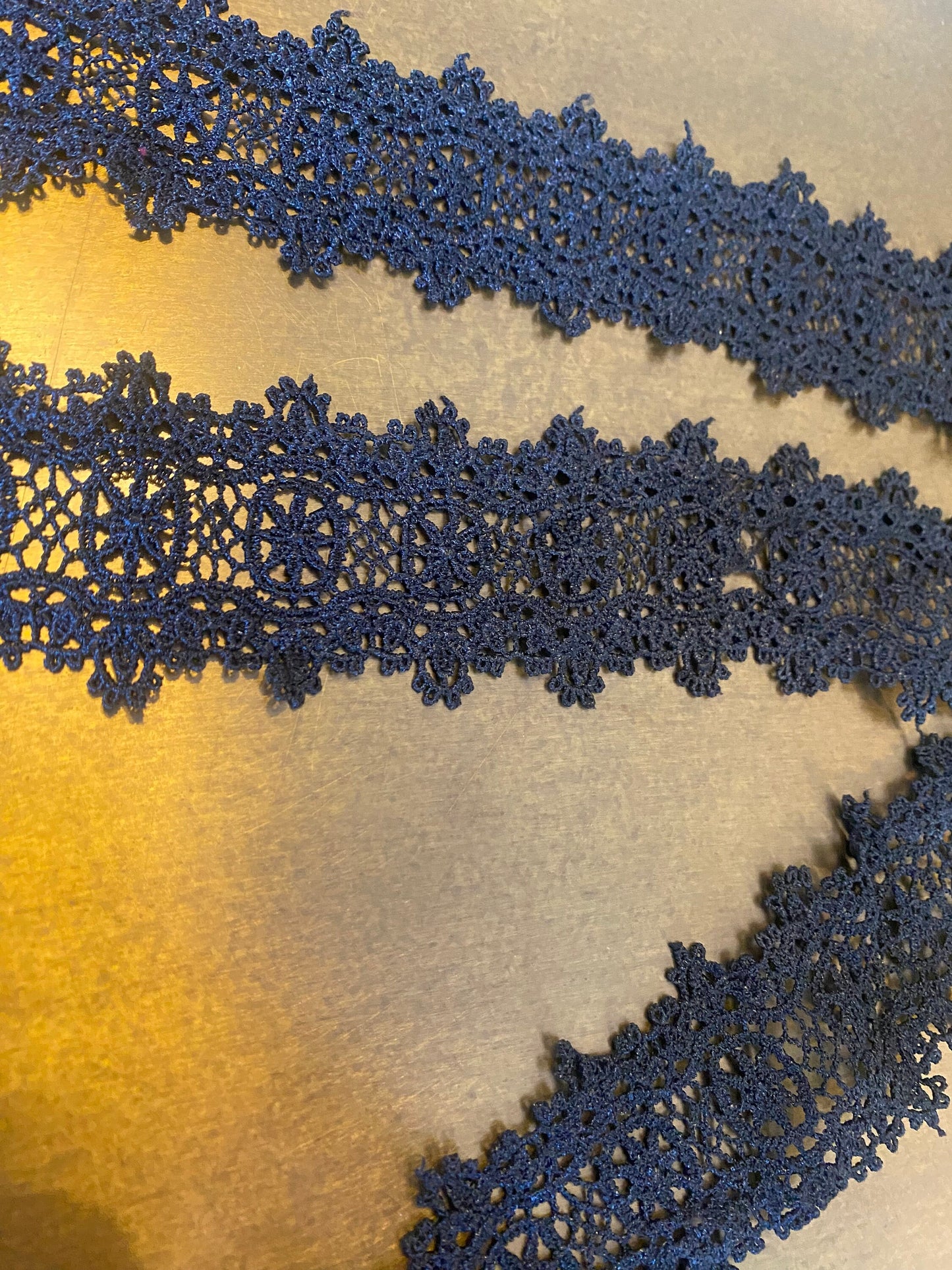 Black Polyester Lace Trim, 2" Wide, Soft Delicate Craft Lace