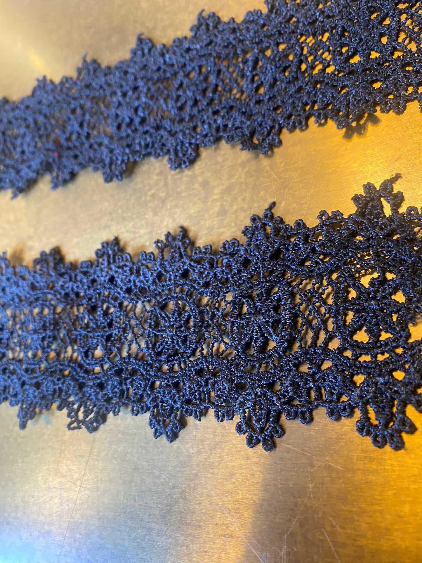 Black Polyester Lace Trim, 2" Wide, Soft Delicate Craft Lace