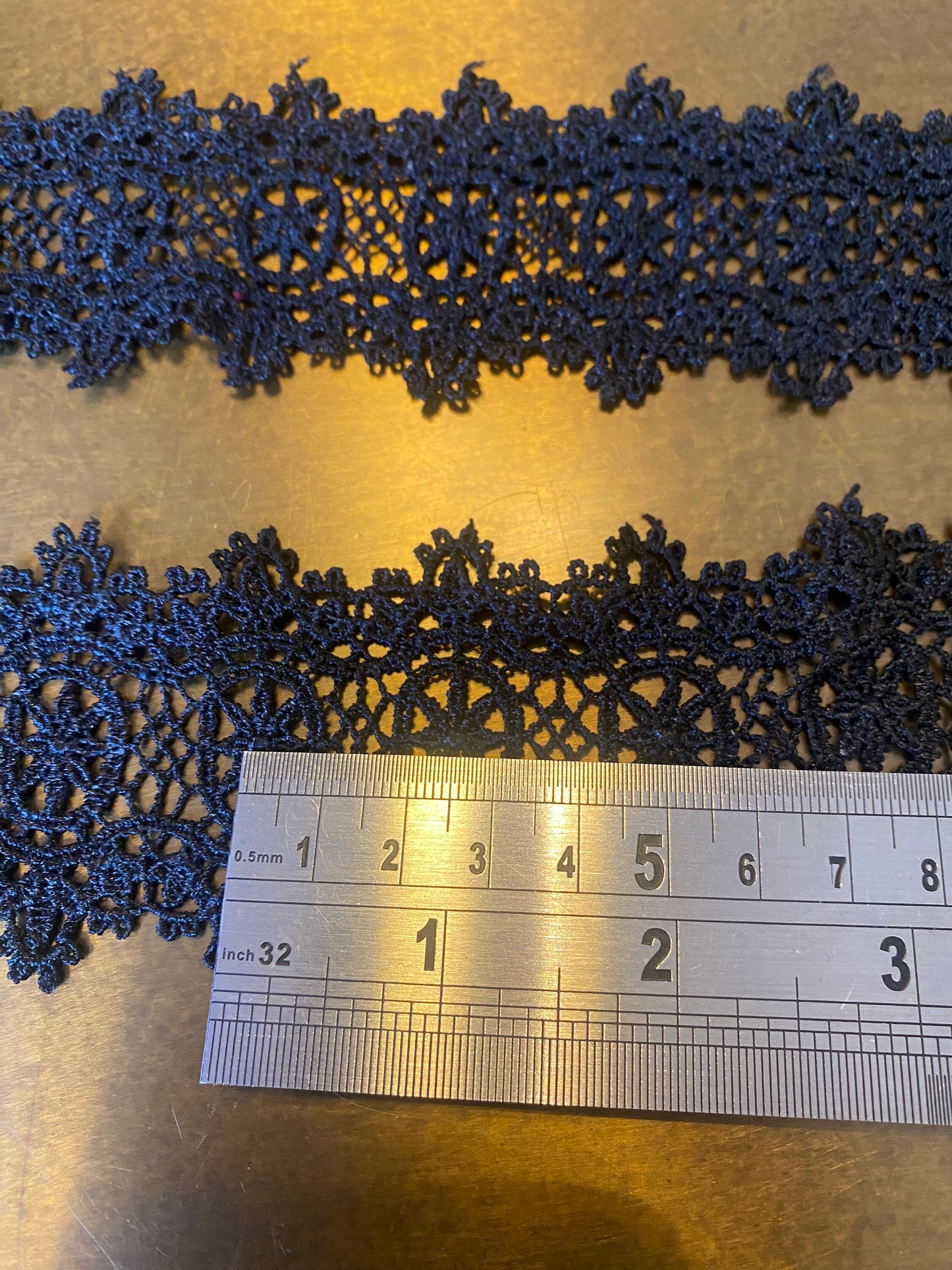 Black Polyester Lace Trim, 2" Wide, Soft Delicate Craft Lace