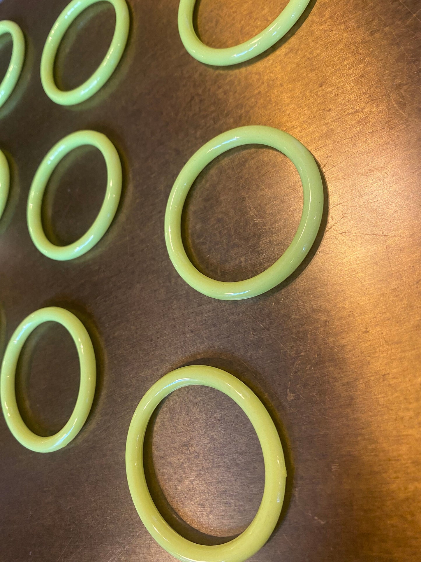 Fluorescent Yellow Plastic Rings, 2" Crafting Hoops