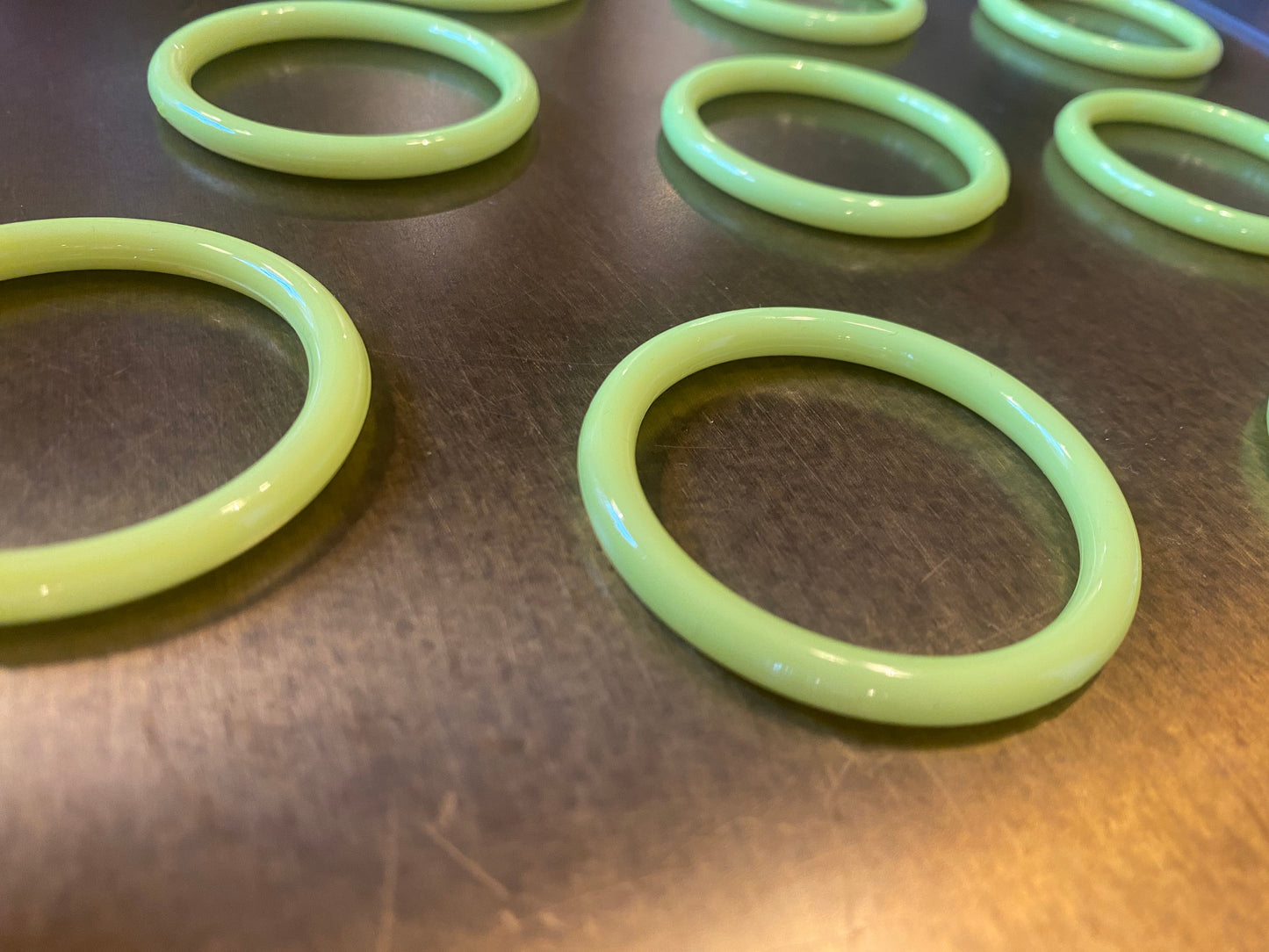 Fluorescent Yellow Plastic Rings, 2" Crafting Hoops