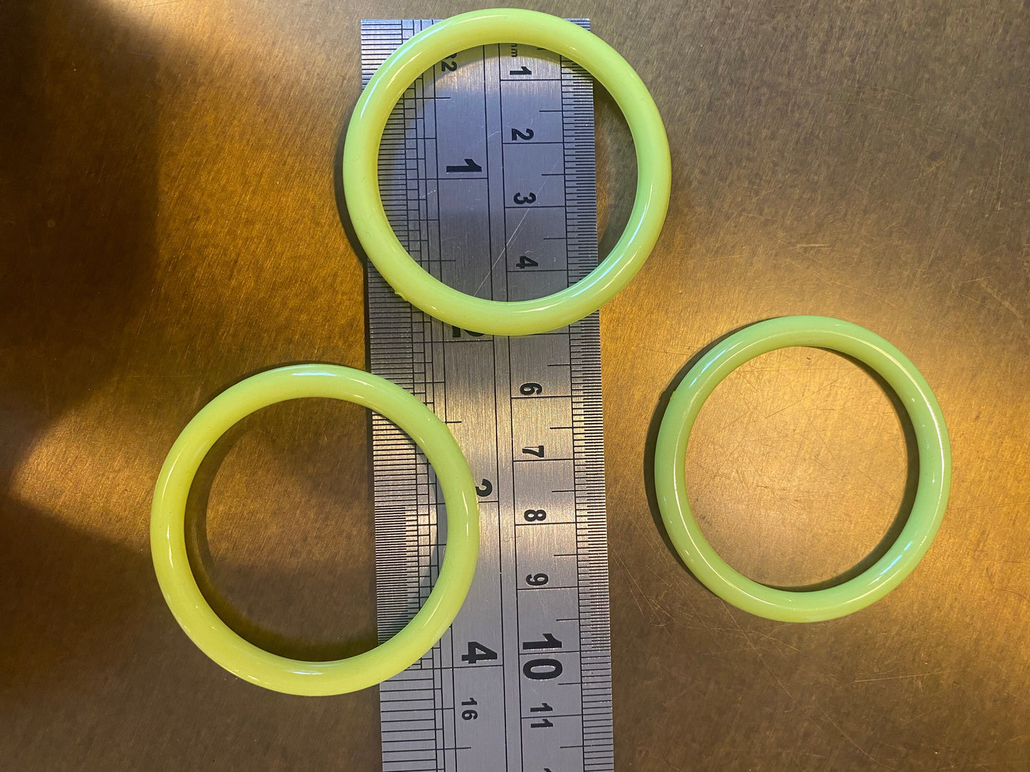 Fluorescent Yellow Plastic Rings, 2" Crafting Hoops