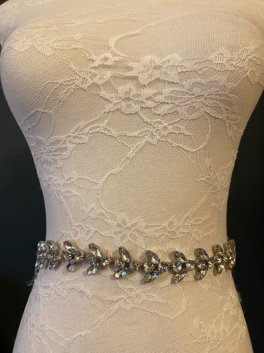 Rhinestone Chain, Diamanté Chain, 46cm Length, Removable, Chain with Clasps, Silver