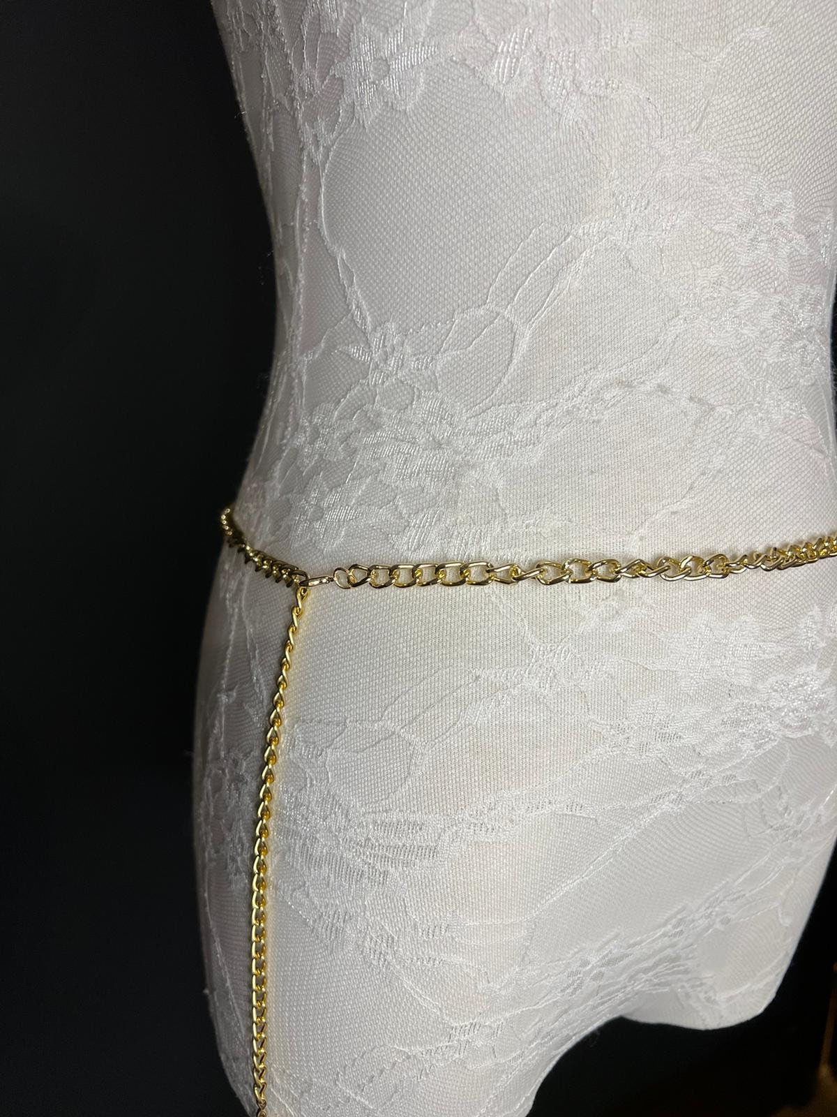 X-long Chain Belt, Gold Chain Belt, Fashion Belt, Fashion Accessory, UK sizes 4-36