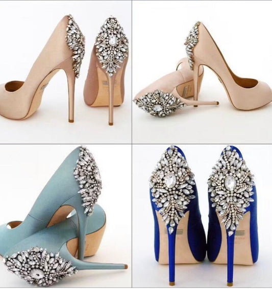 Crystal Rhinestone Applique Accessory Craft For Women Shoe Heel Barefoot Sandal Belt Headband Wedding Bridal