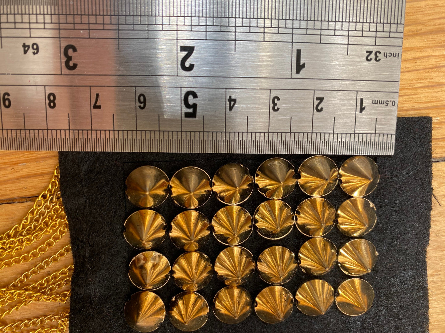 Stud Trimming, Gold Stud Chain Trim, Shoulder Trim