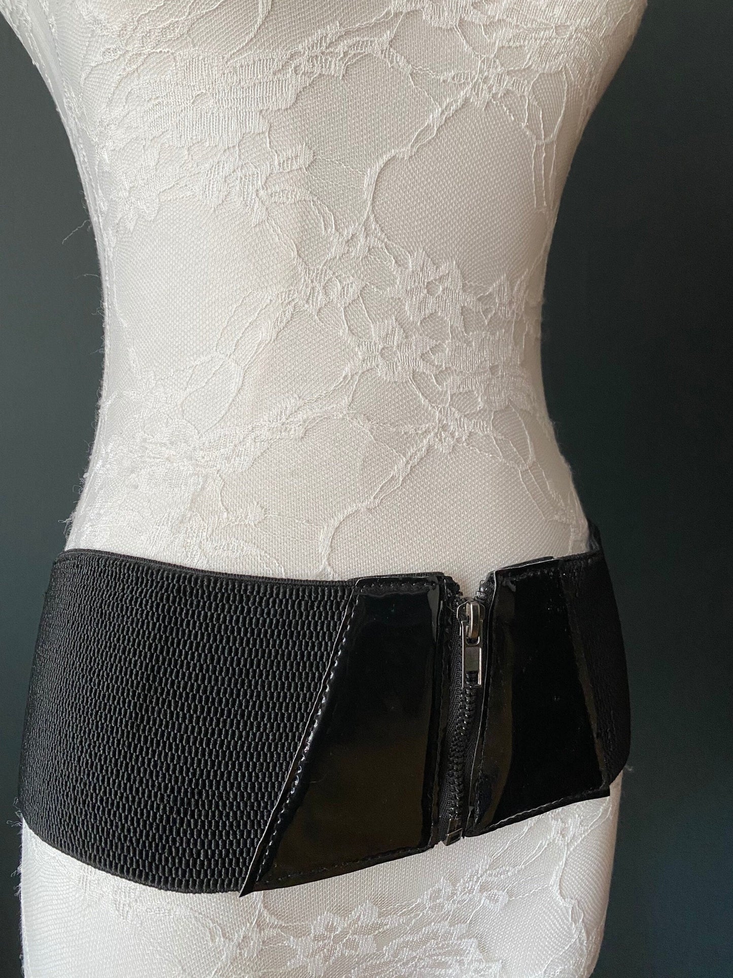 4” Wide Elastic Corset Belt with Zip, UK Sizes 6-12